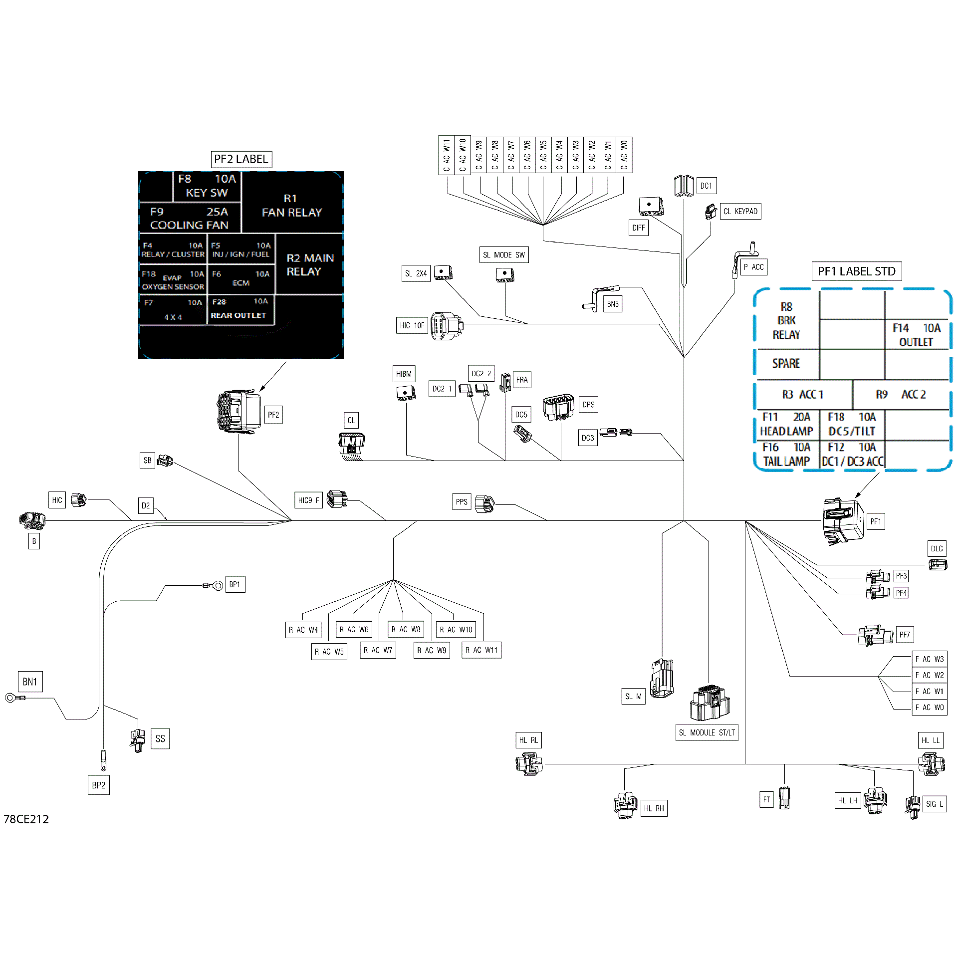 An Image of a Genuine Can-Am Parts Schematic Diagram showing the schematic - ELECTRIC - MAIN HARNESS - 710008775