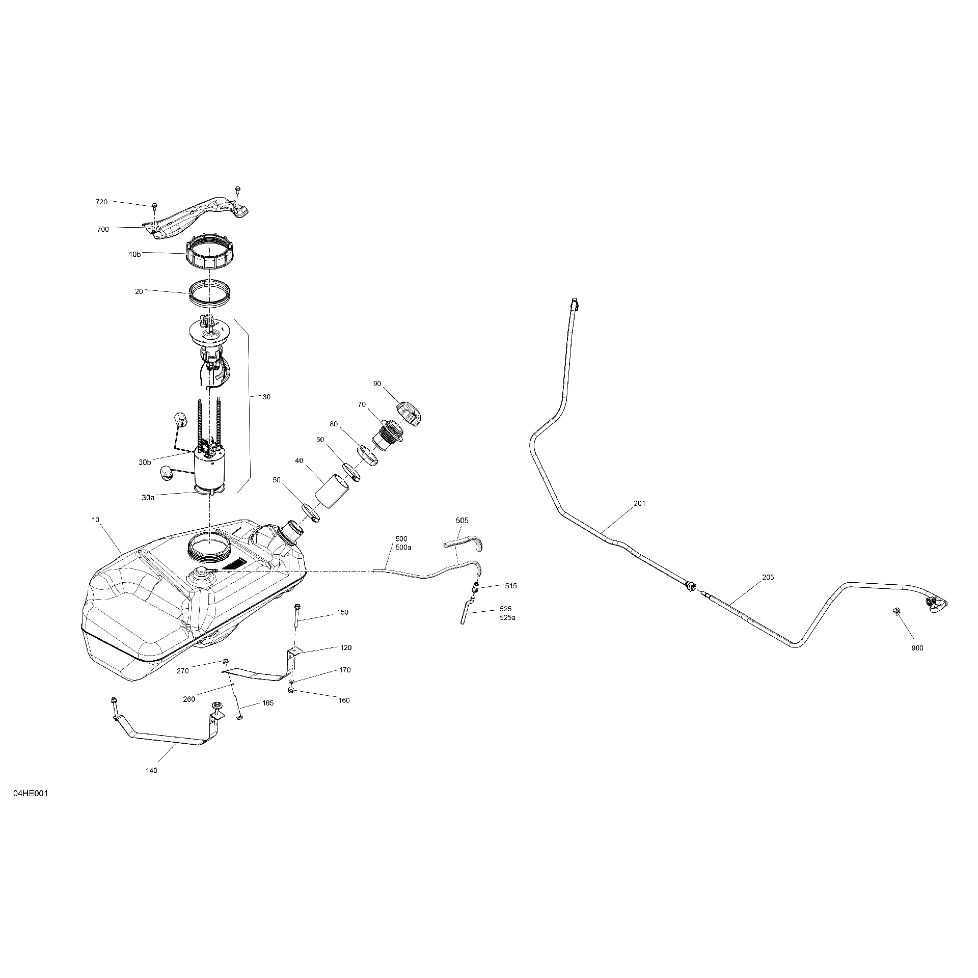 An Image of a Genuine Can-Am Parts Schematic Diagram showing the schematic - ENGINE - FUEL