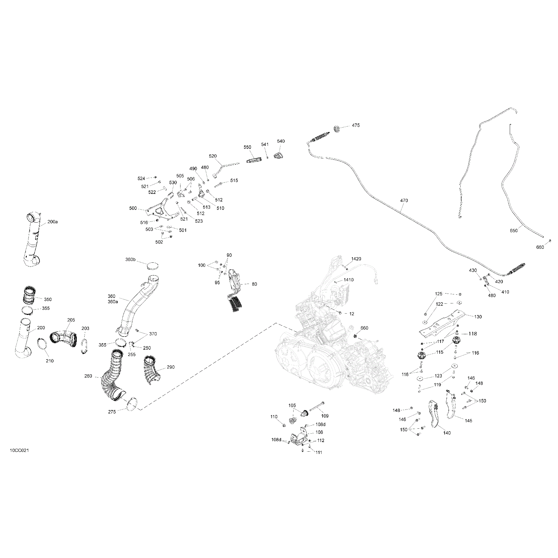 An Image of a Genuine Can-Am Parts Schematic Diagram showing the schematic - ENGINE - SYSTEM
