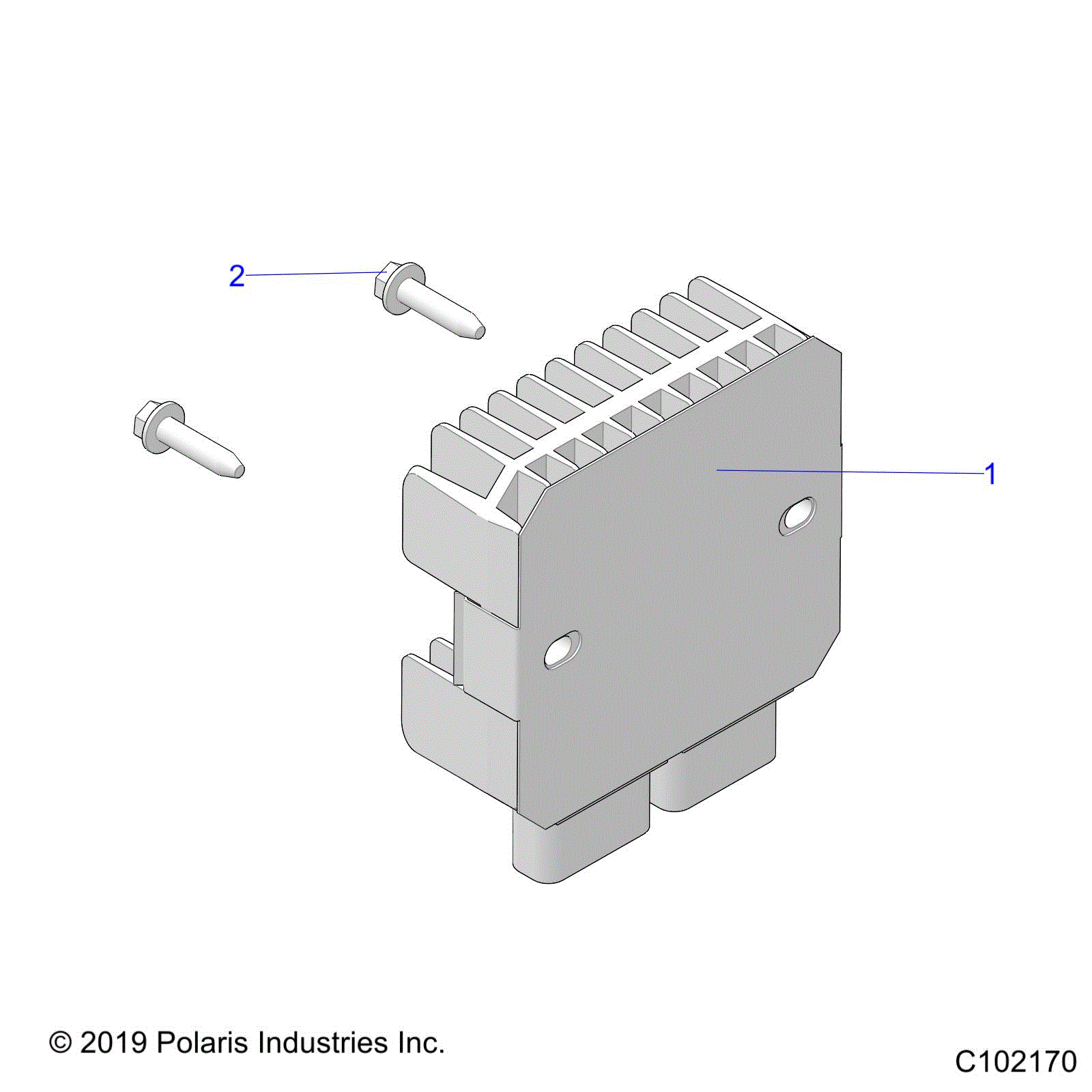 An Image of a Genuine Polaris Parts Schematic Diagram showing the schematic - ELECTRICAL: VOLTAGE REGULATOR AND MOUNTING - 2026 POLARIS SPORTSMAN 570 UTILITY 49S