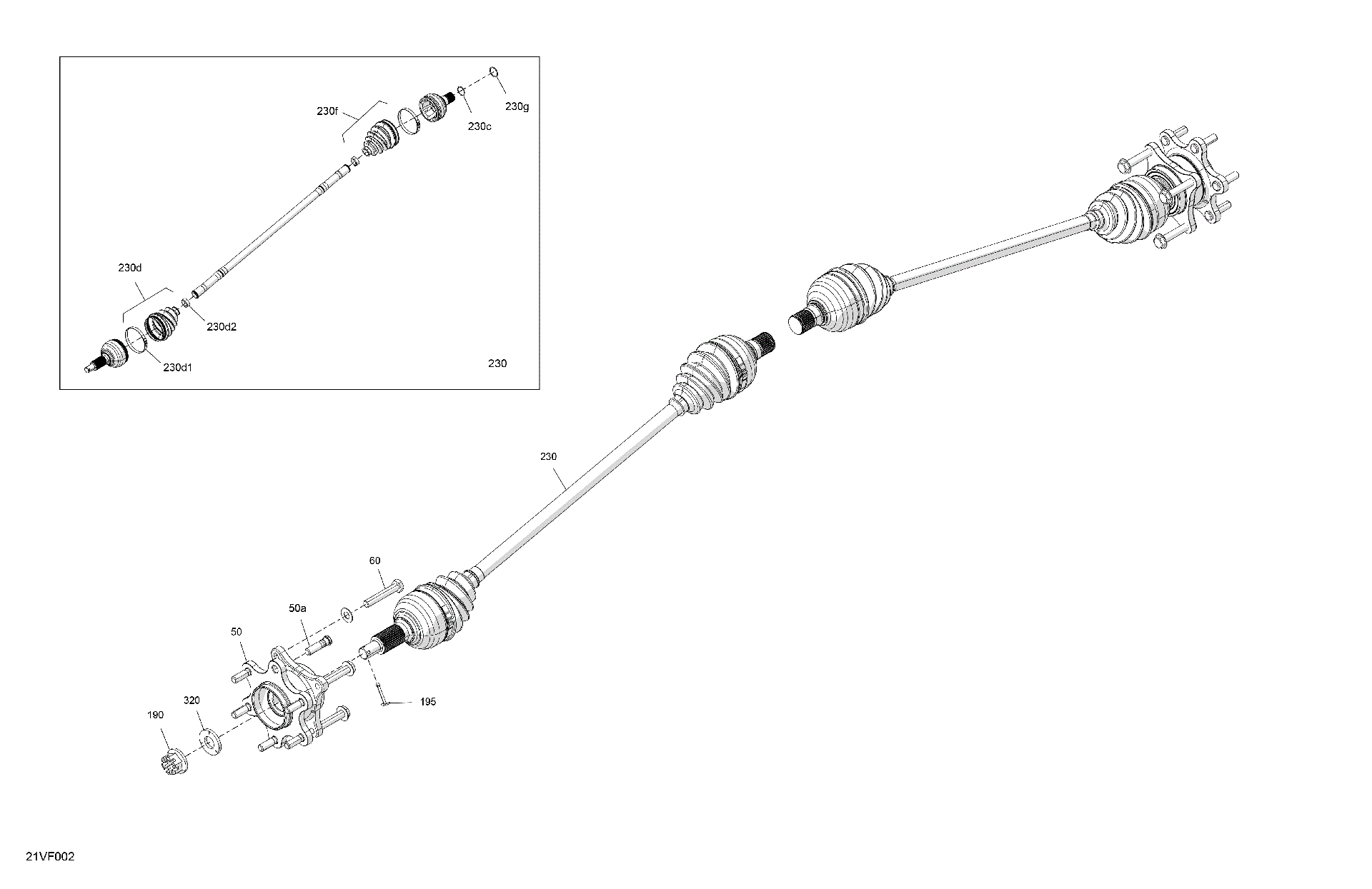 An Image of a Genuine Can-Am Parts Schematic Diagram showing the schematic - DRIVE - REAR - COMMON PARTS