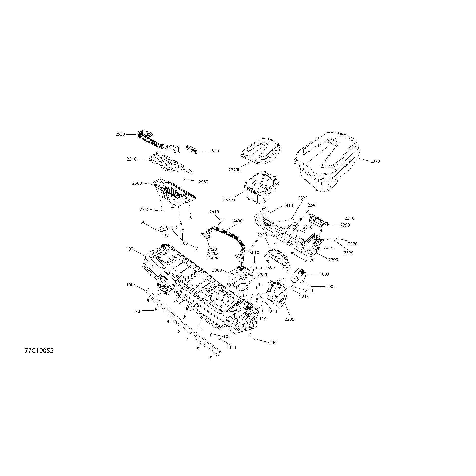 An Image of a Genuine Can-Am Parts Schematic Diagram showing the schematic - CAB INTERIOR DEFENDER & TRAXTER MAX - DASH