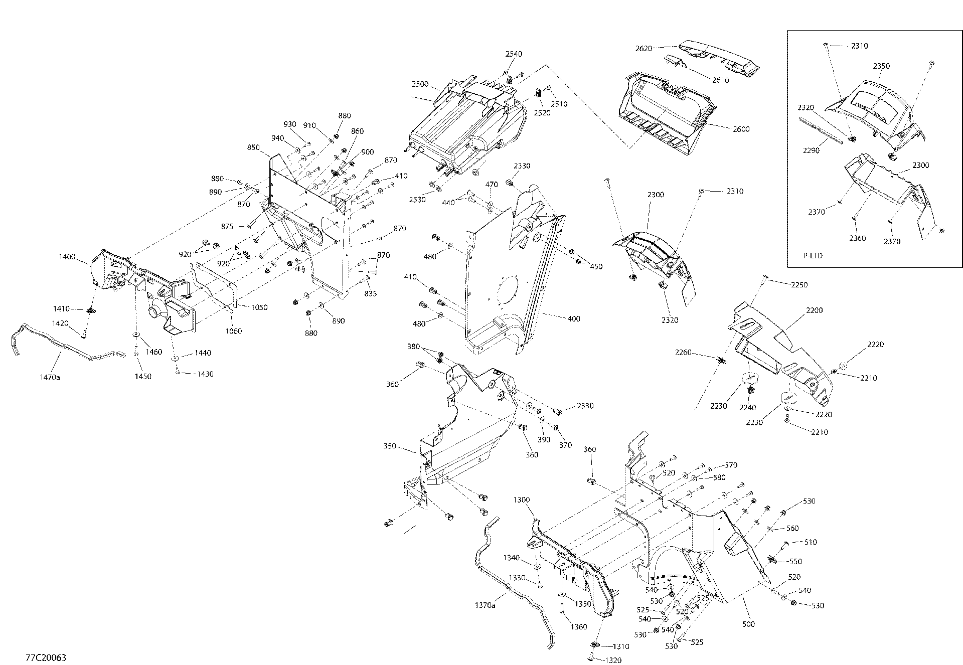 An Image of a Genuine Can-Am Parts Schematic Diagram showing the schematic - CAB INTERIOR - FRONT PART
