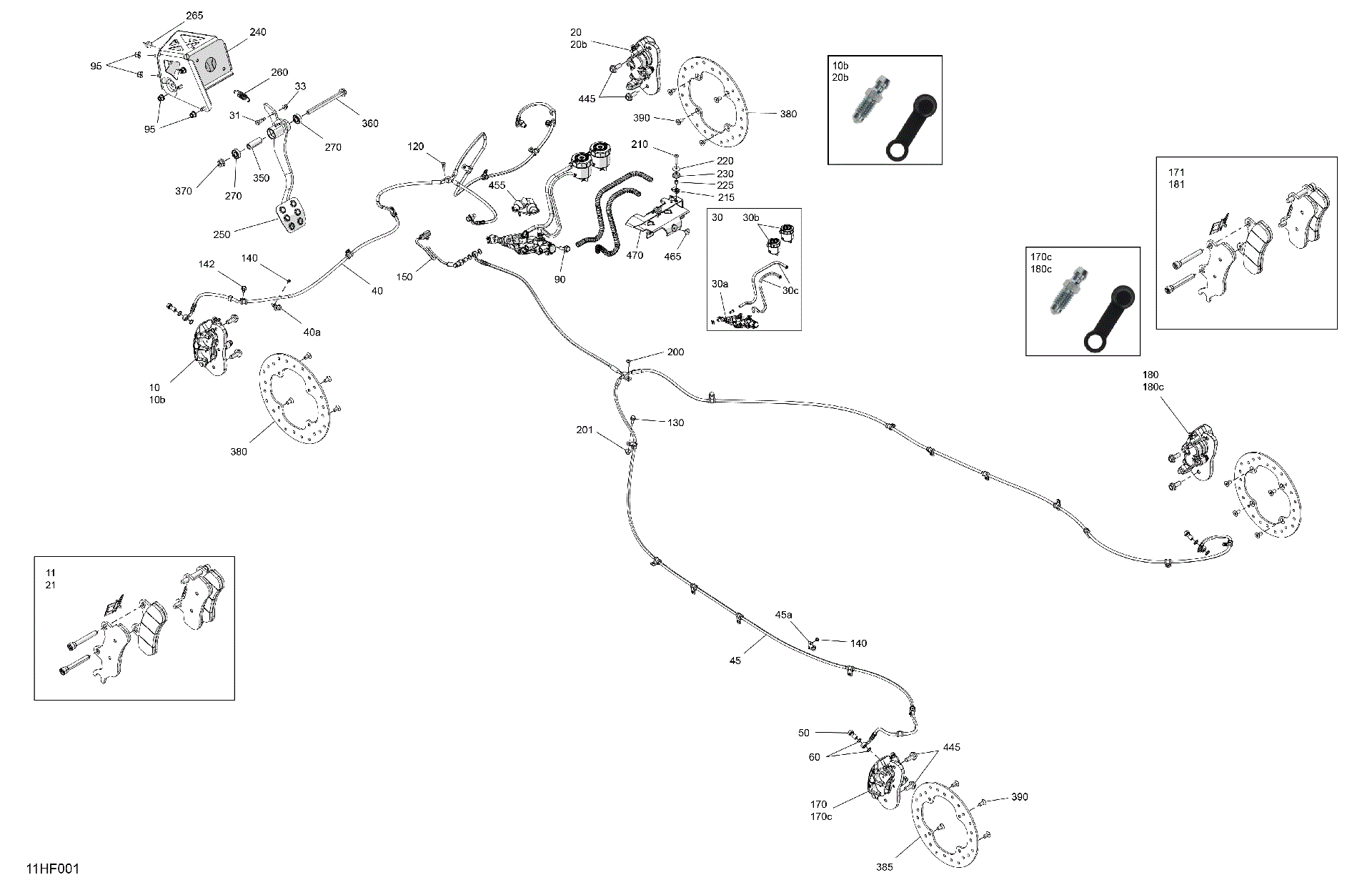 An Image of a Genuine Can-Am Parts Schematic Diagram showing the schematic - MECHANIC - BRAKE SYSTEM