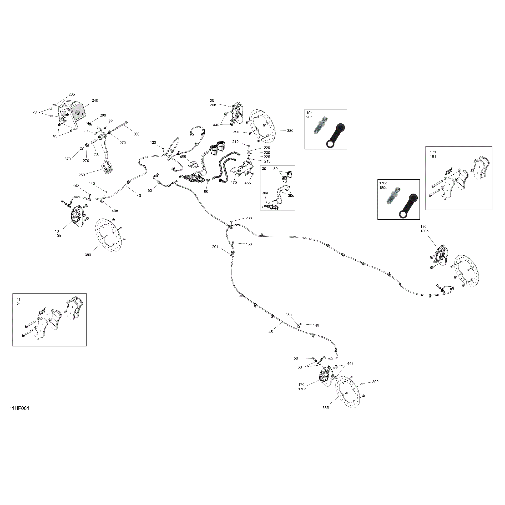 An Image of a Genuine Can-Am Parts Schematic Diagram showing the schematic - MECHANIC - BRAKE SYSTEM