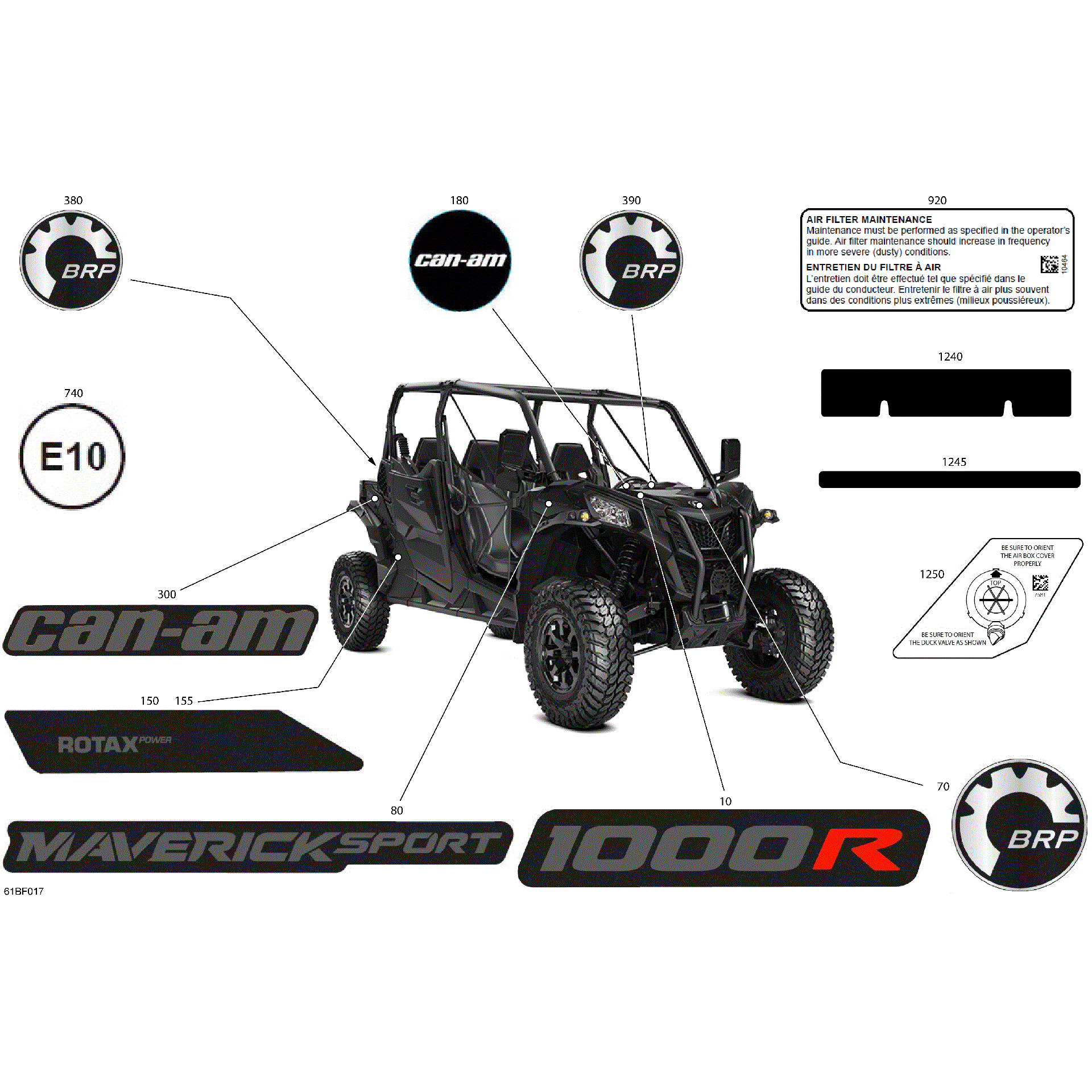 An Image of a Genuine Can-Am Parts Schematic Diagram showing the schematic - BODY - DECALS