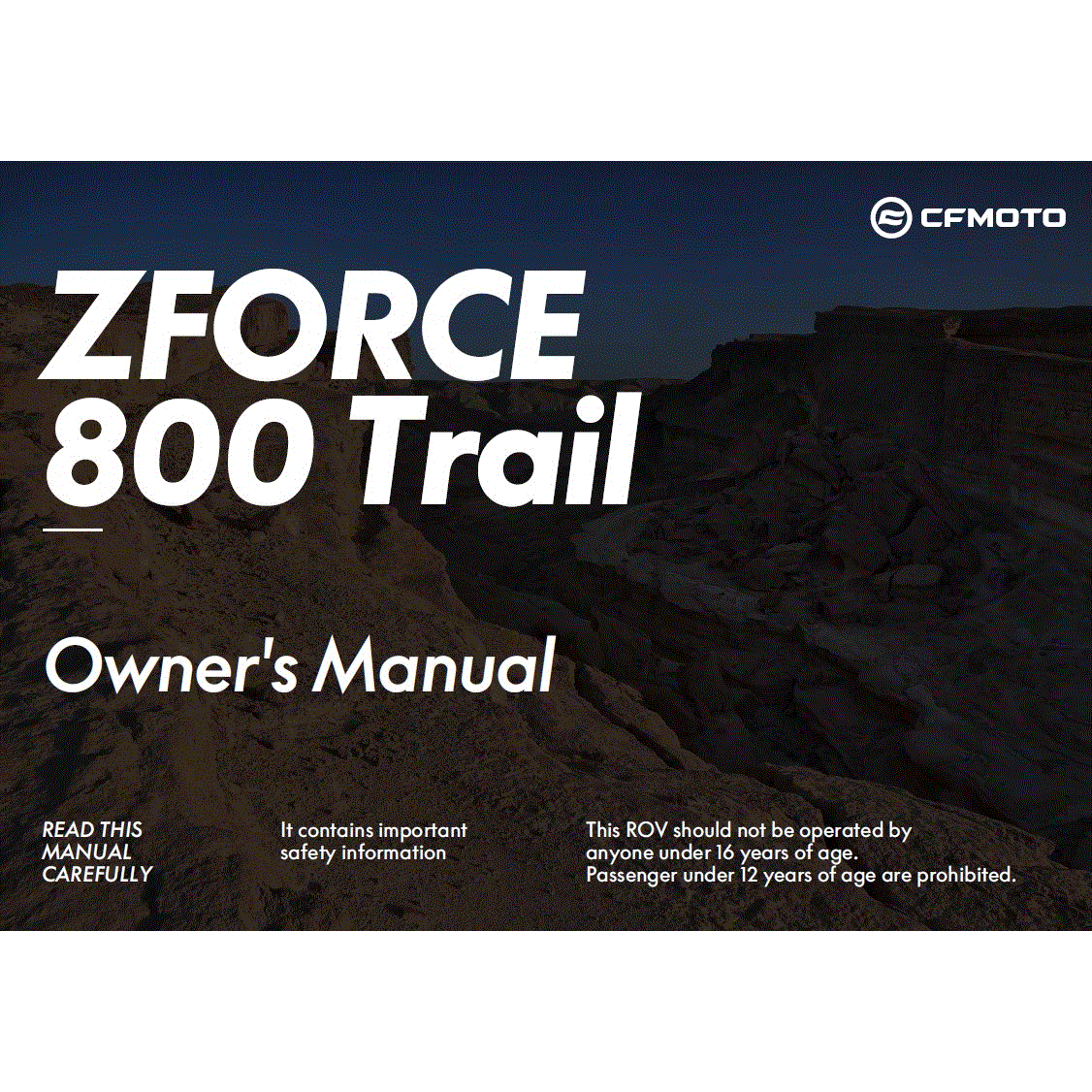 An Image of a Genuine CFMOTO Parts Schematic Diagram showing the schematic - OWNER'S MANUAL(2) - 2023 CFMOTO ZFORCE 800 Trail