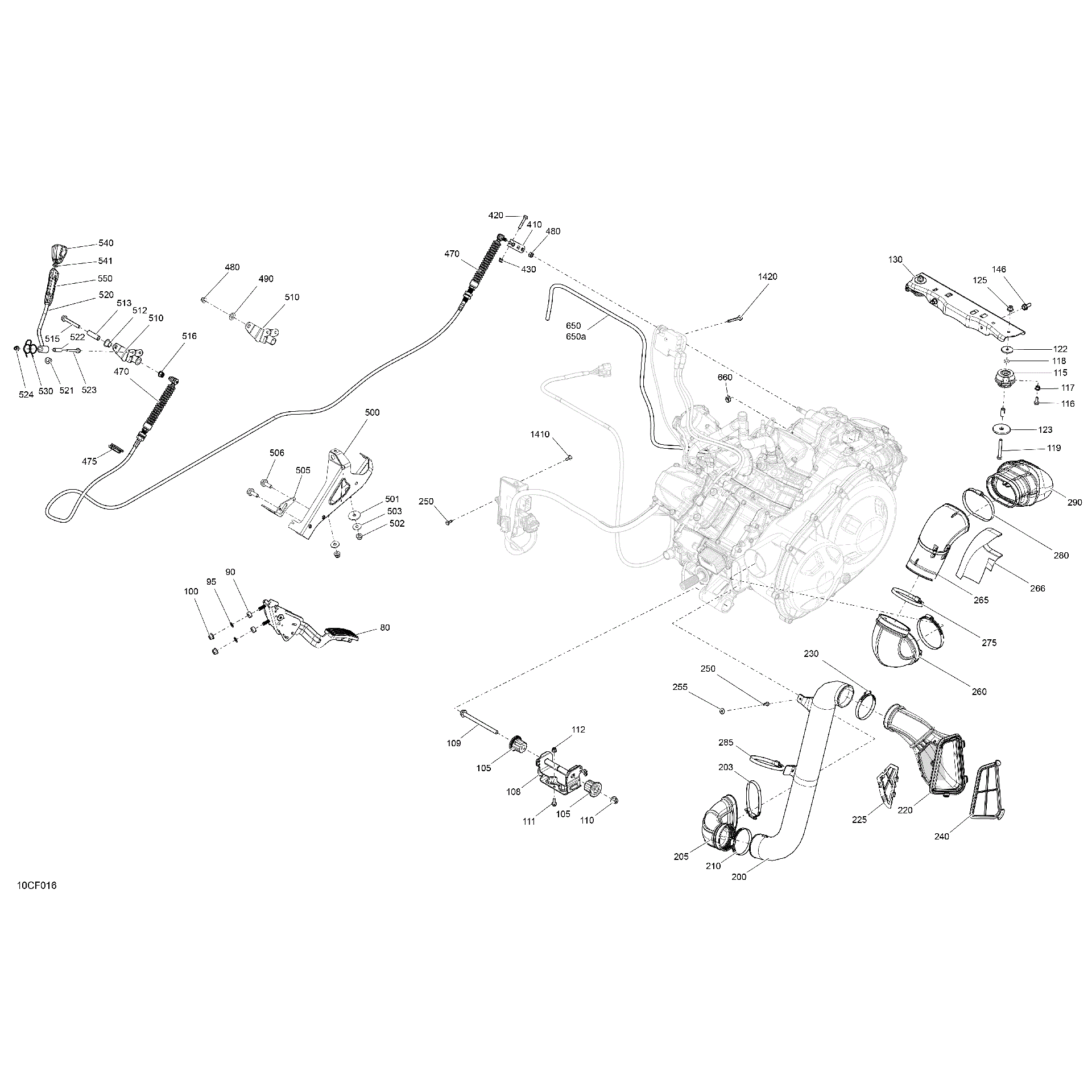 An Image of a Genuine Can-Am Parts Schematic Diagram showing the schematic - ENGINE - SYSTEM