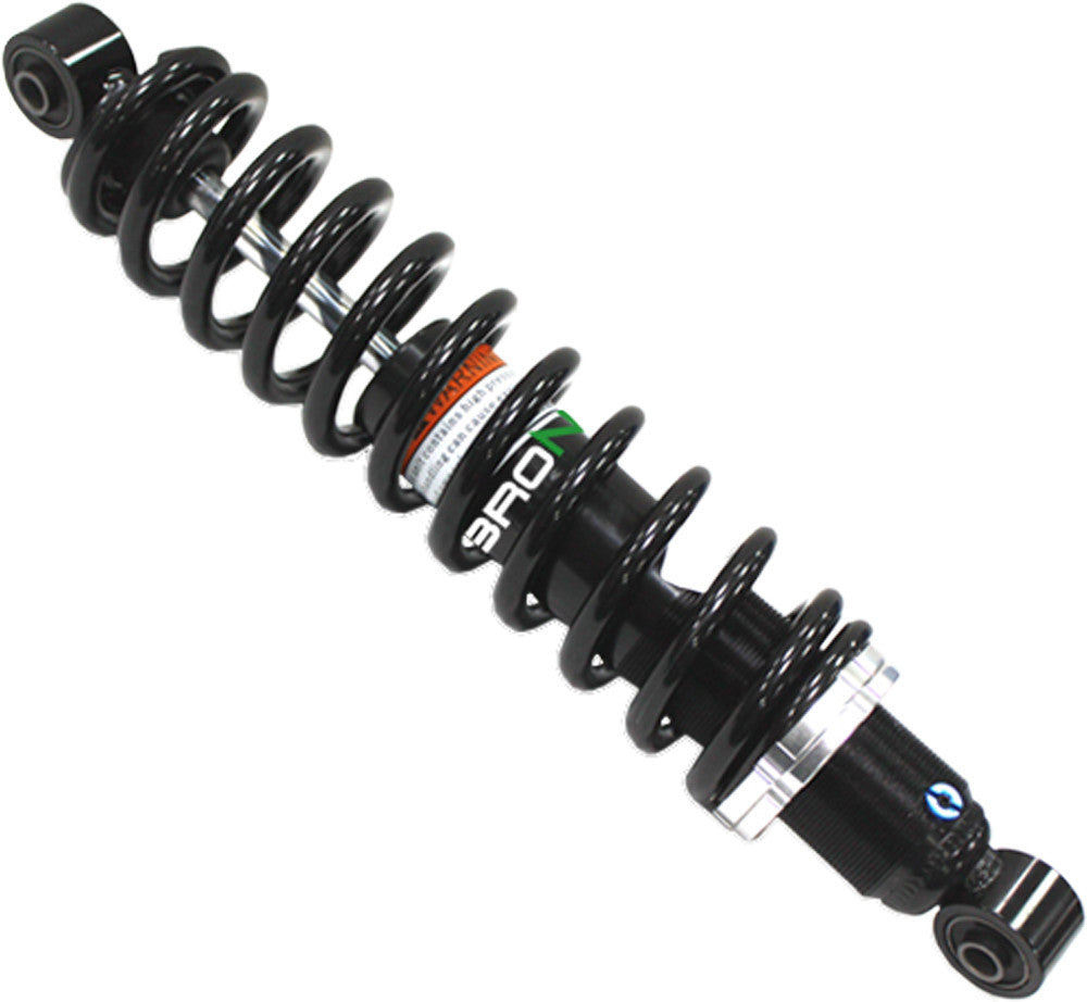 The Polaris Ranger 500/700/800/900 UTV/ATV Front Gas Shock by Bronco features a black coilover design with mounting points—ideal for suspension upgrades. Available now at Witchdoctors.com.