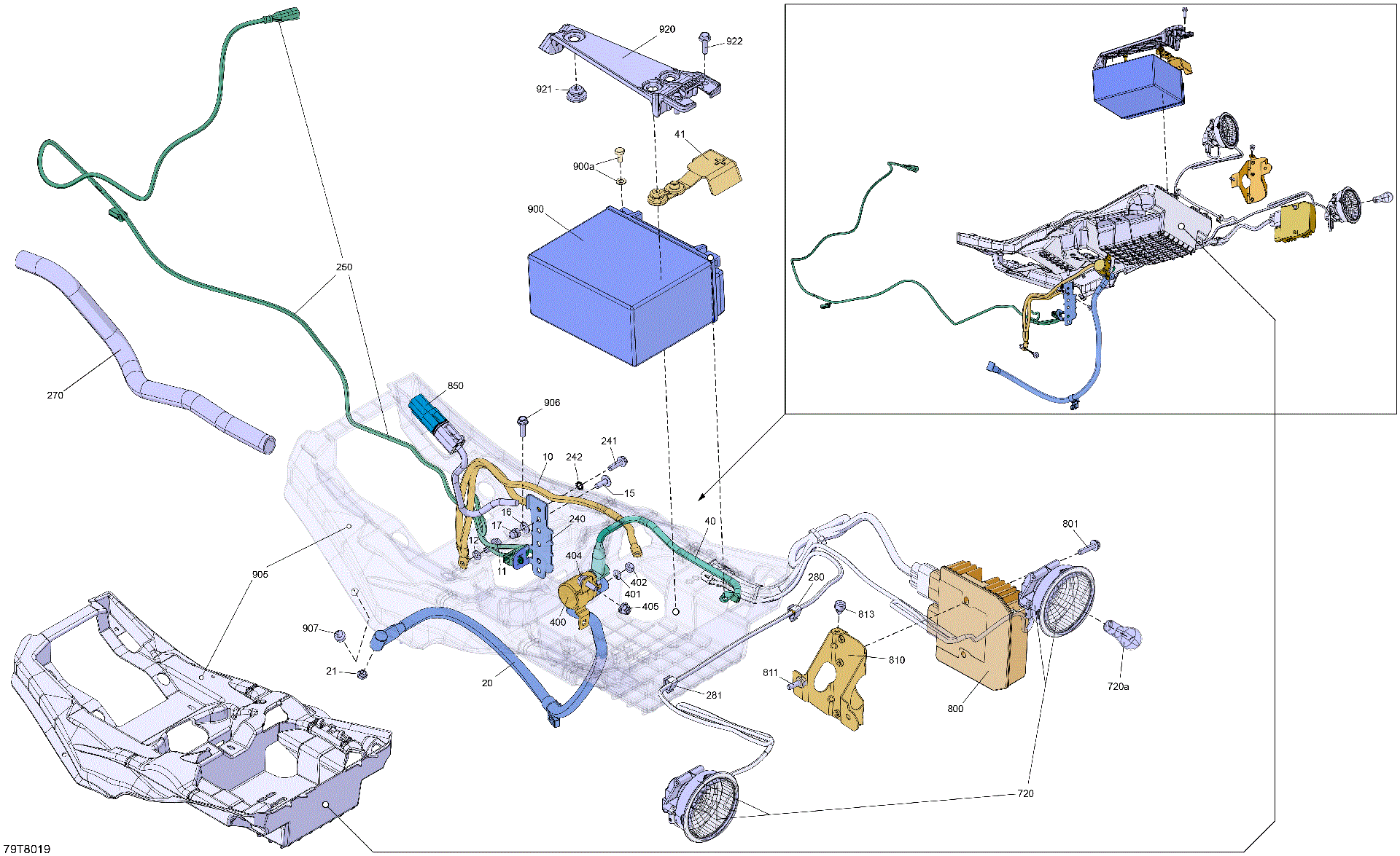 An Image of a Genuine Can-Am Parts Schematic Diagram showing the schematic - ELECTRIC - REAR SECTION