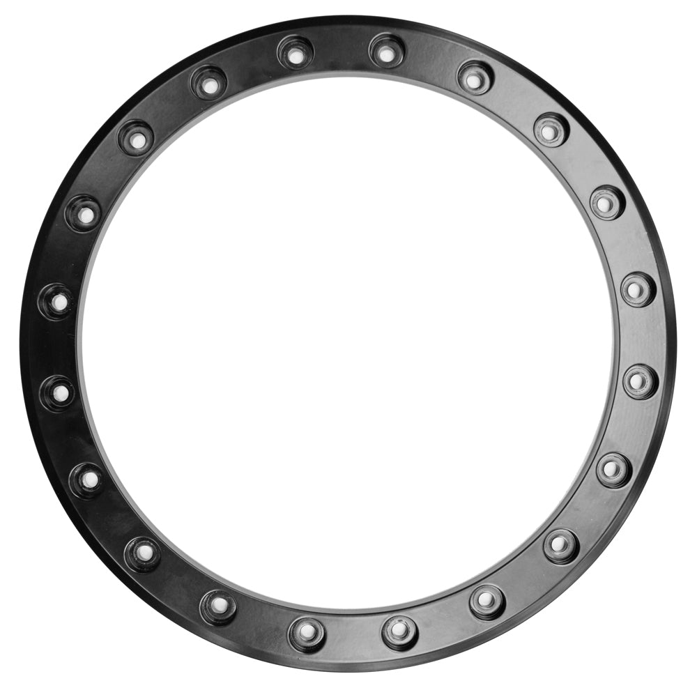 The ATV / UTV Beadlock Replacement Ring (15-inch, Black Ryno/Sano by Raceline) is a circular ring designed for wheels, shown against a white background.