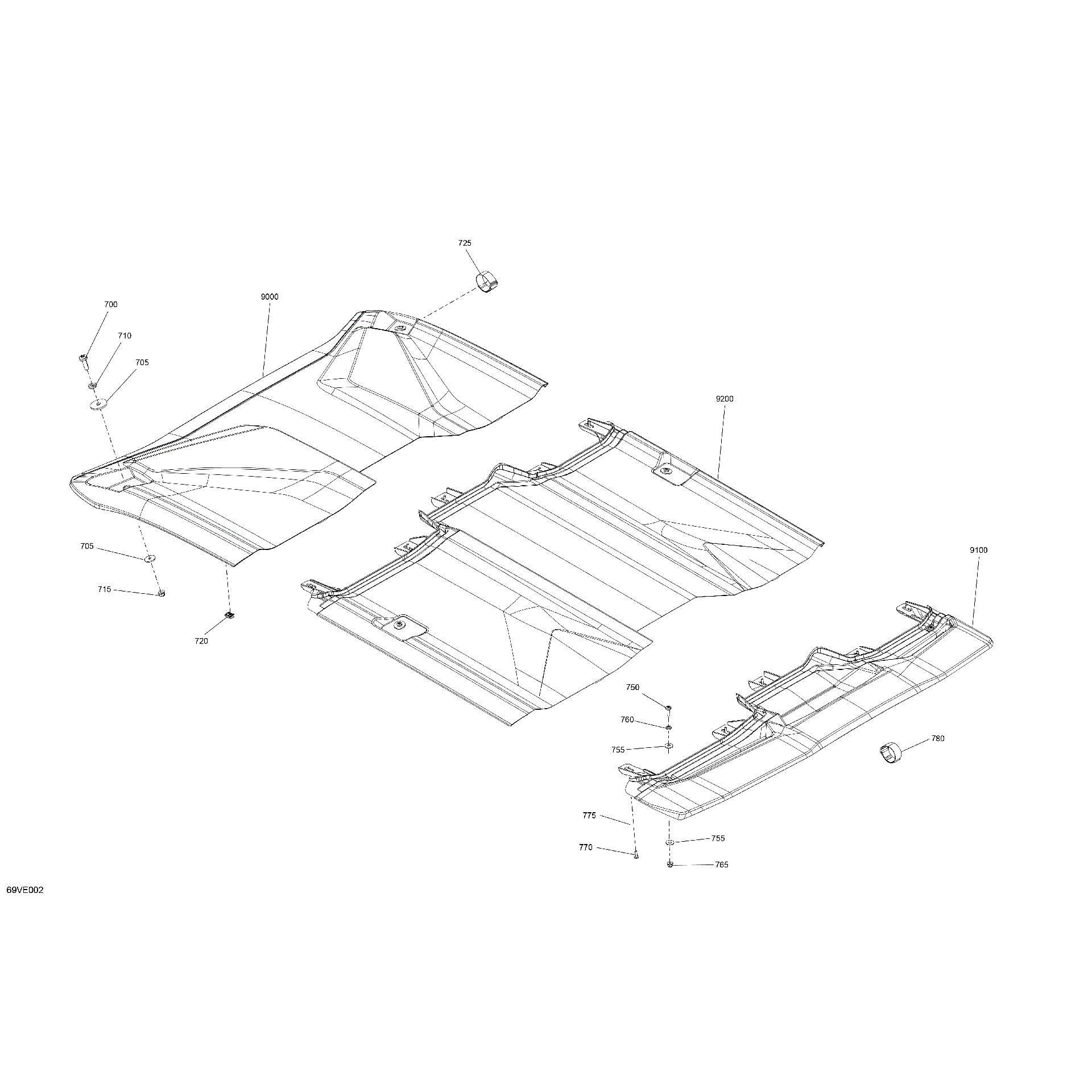 An Image of a Genuine Can-Am Parts Schematic Diagram showing the schematic - BODY - ROOF