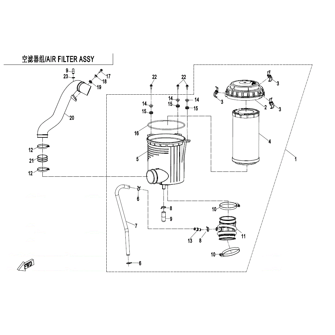 Air Filter Assy by CF Moto 0JYV-110000-4000 OEM Hardware 0JYV-110000-4000 Northstar Polaris