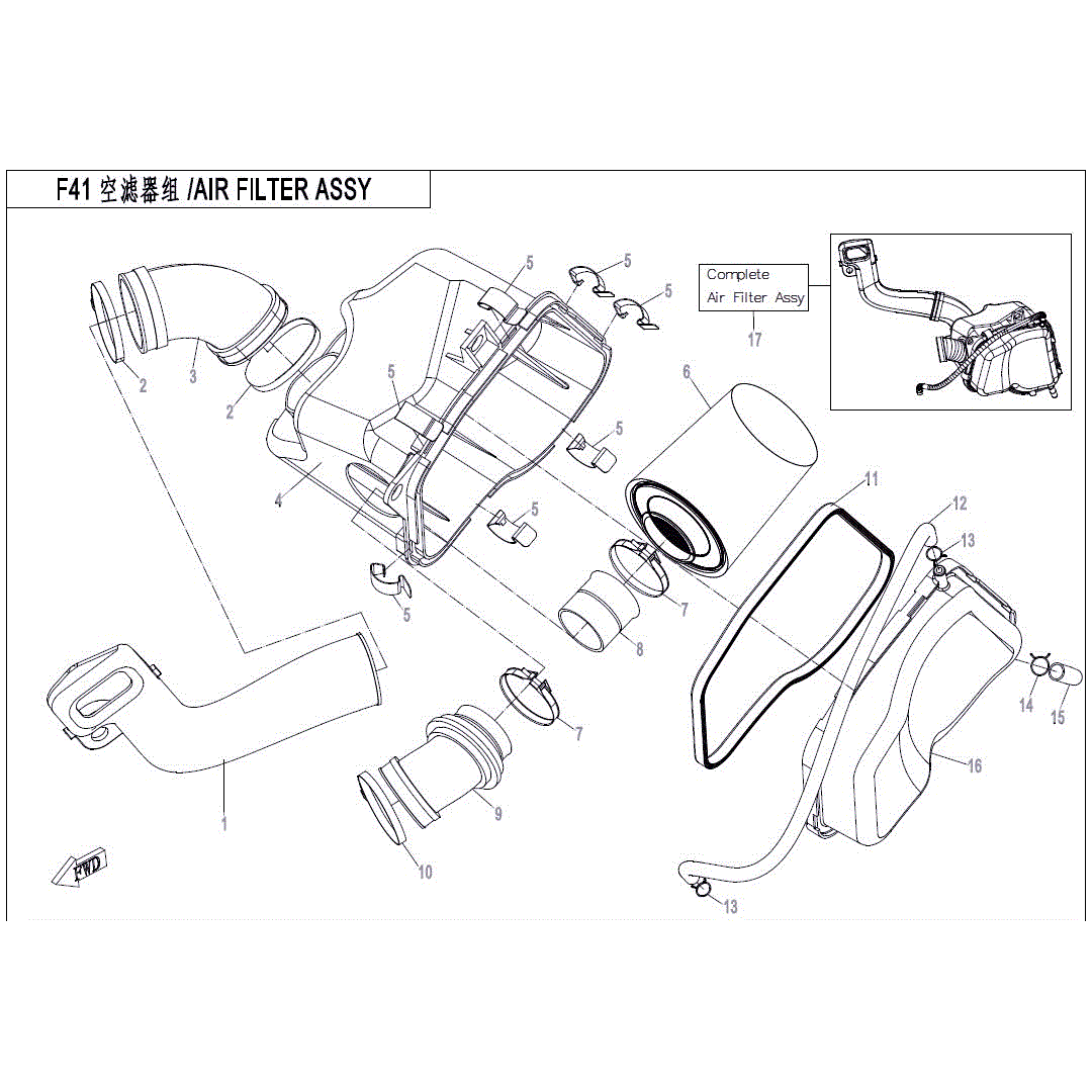 Air Filter Boot by CF Moto 0JYA-110001-20000 OEM Hardware 0JYA-110001-20000 Northstar Polaris