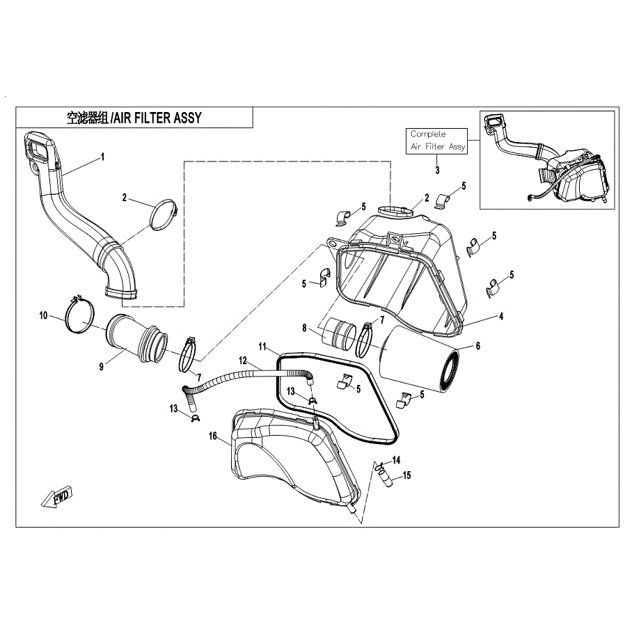 Air Filter Connector Pipe by CF Moto 0JYA-110003-20000 OEM Hardware 0JYA-110003-20000 Northstar Polaris