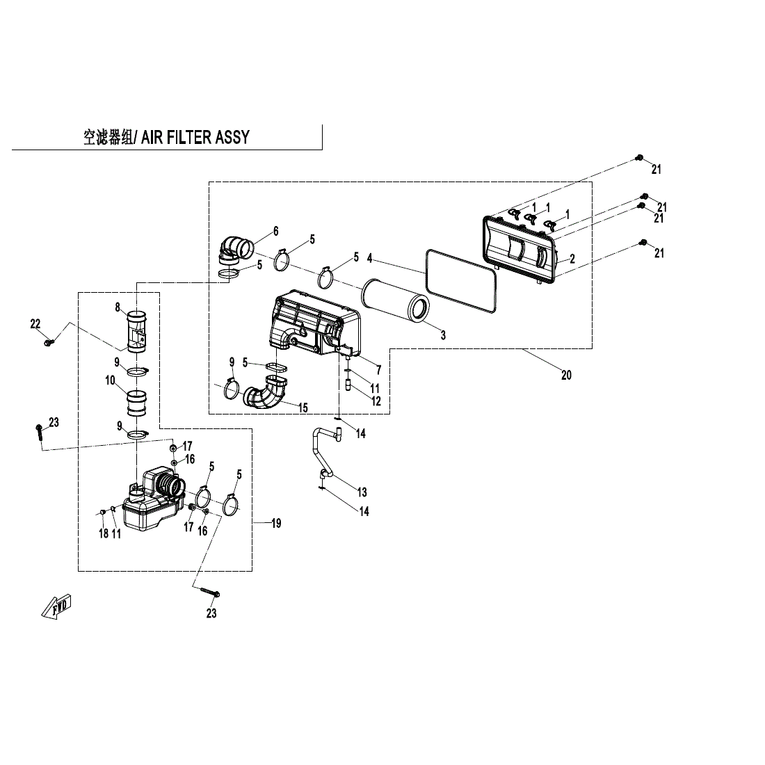 Air Filter Element by CF Moto 5HYV-111130-1D00 OEM Hardware 5HYV-111130-1D00 Northstar Polaris