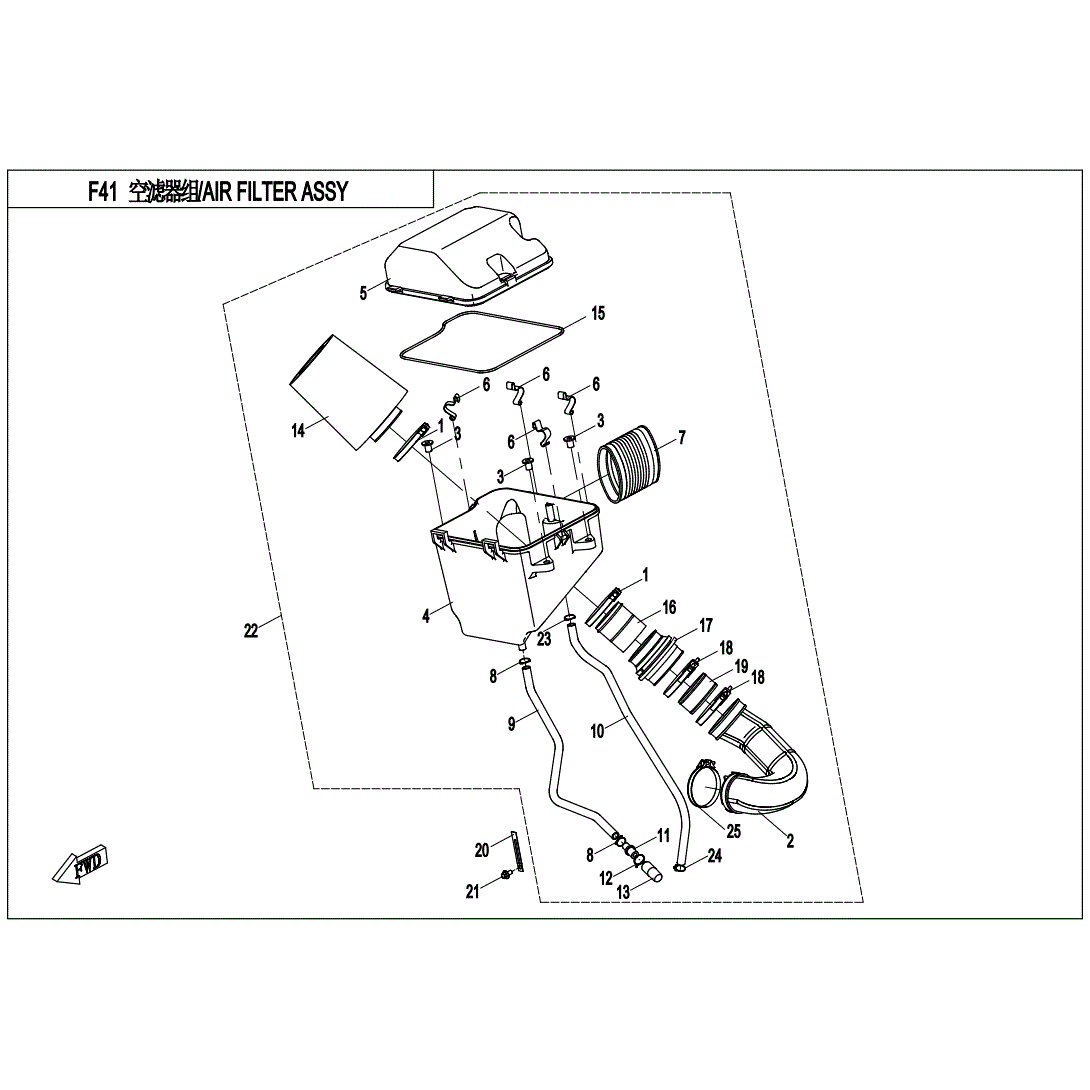 Air Filter Sub-Assy by CF Moto 0GRB-111000-00003 OEM Hardware 0GRB-111000-00003 Northstar Polaris