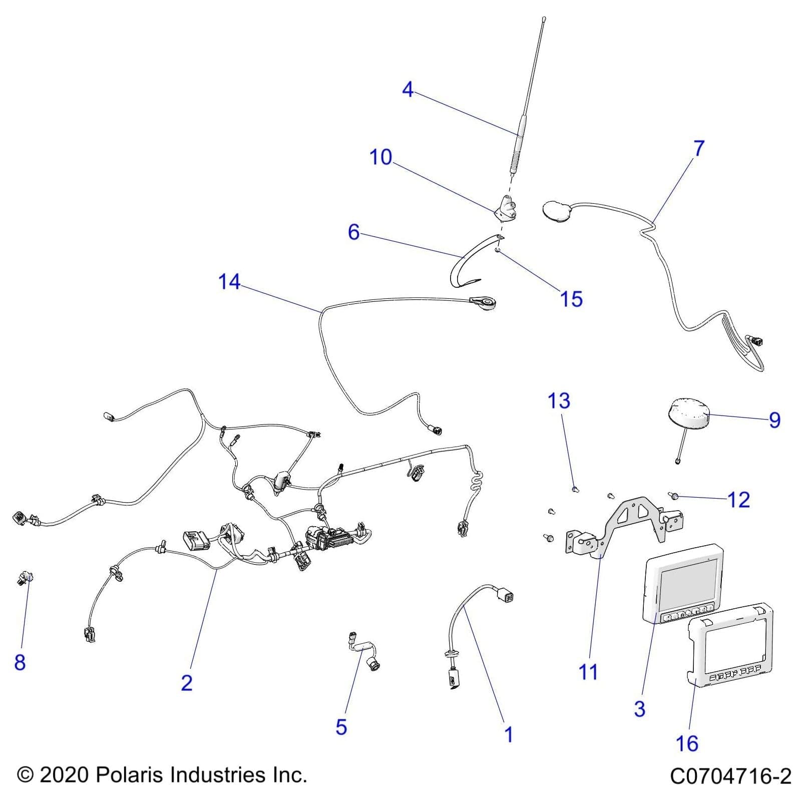 Antenna, V2V by Polaris 4018713 OEM Hardware P4018713 Off Road Express