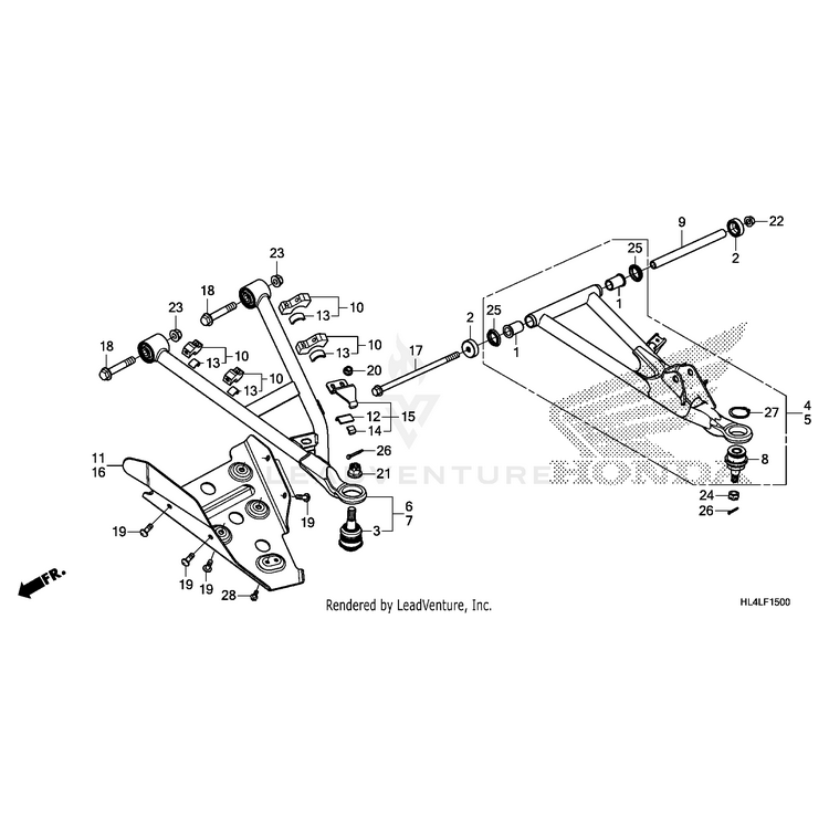 Arm Set, Left Front (Upper) (Type3) by Honda 51340-HL4-F00ZA OEM Hardware 51340-HL4-F00ZA Off Road Express Peach St
