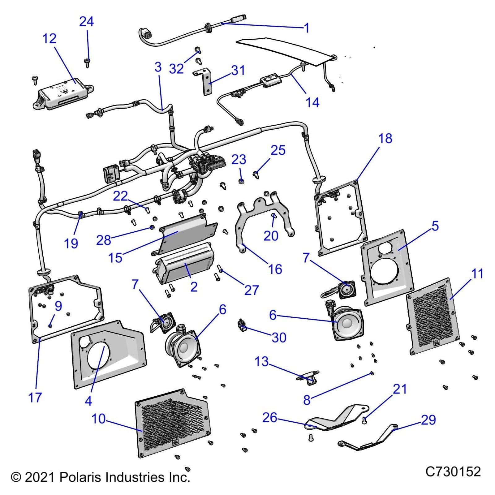 Assembly-Amp,4Ch,200W by Polaris 2415721 Offroad_OEM Hardware