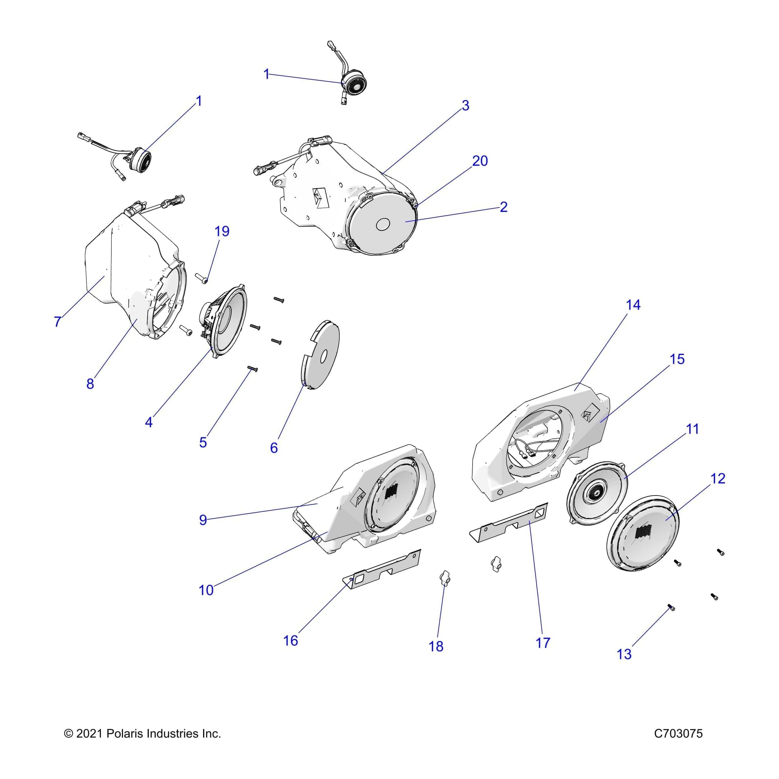 Assembly-Grill,Rr Spkr,Ult Le by Polaris 2416045 Offroad_OEM Hardware