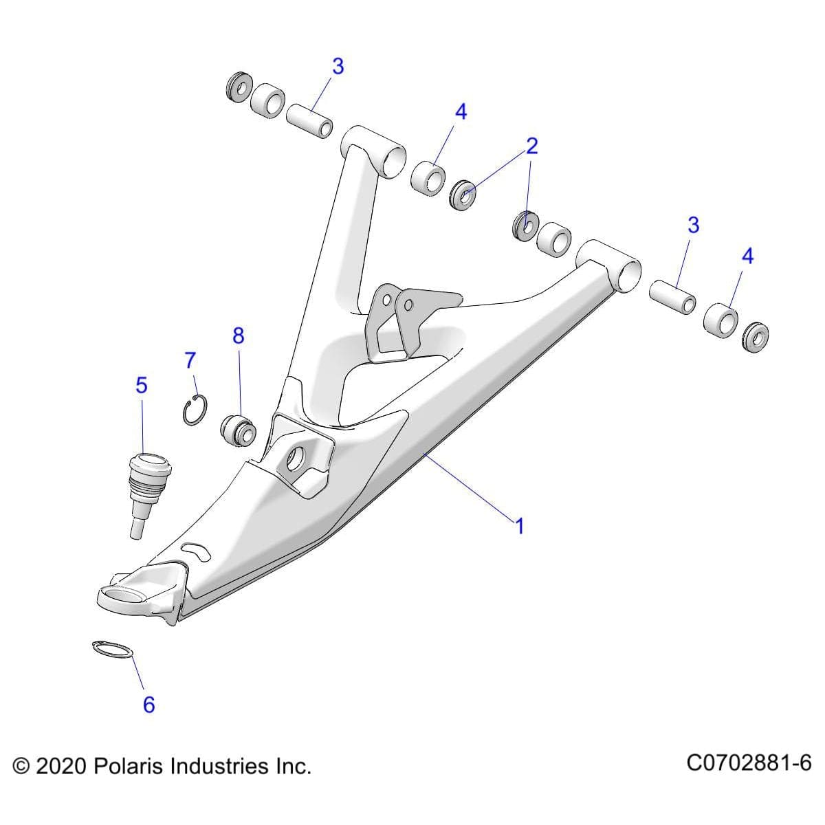Assembly-Lca Lh,Mt Ttnm Met Sm by Polaris 1544397-705 Offroad_OEM Hardware
