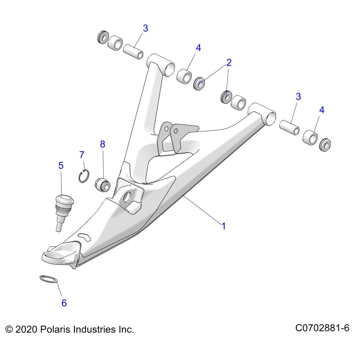 Assembly-Lca Rh,Mt Ttnm Met Sm by Polaris 1544398-705 Offroad_OEM Hardware