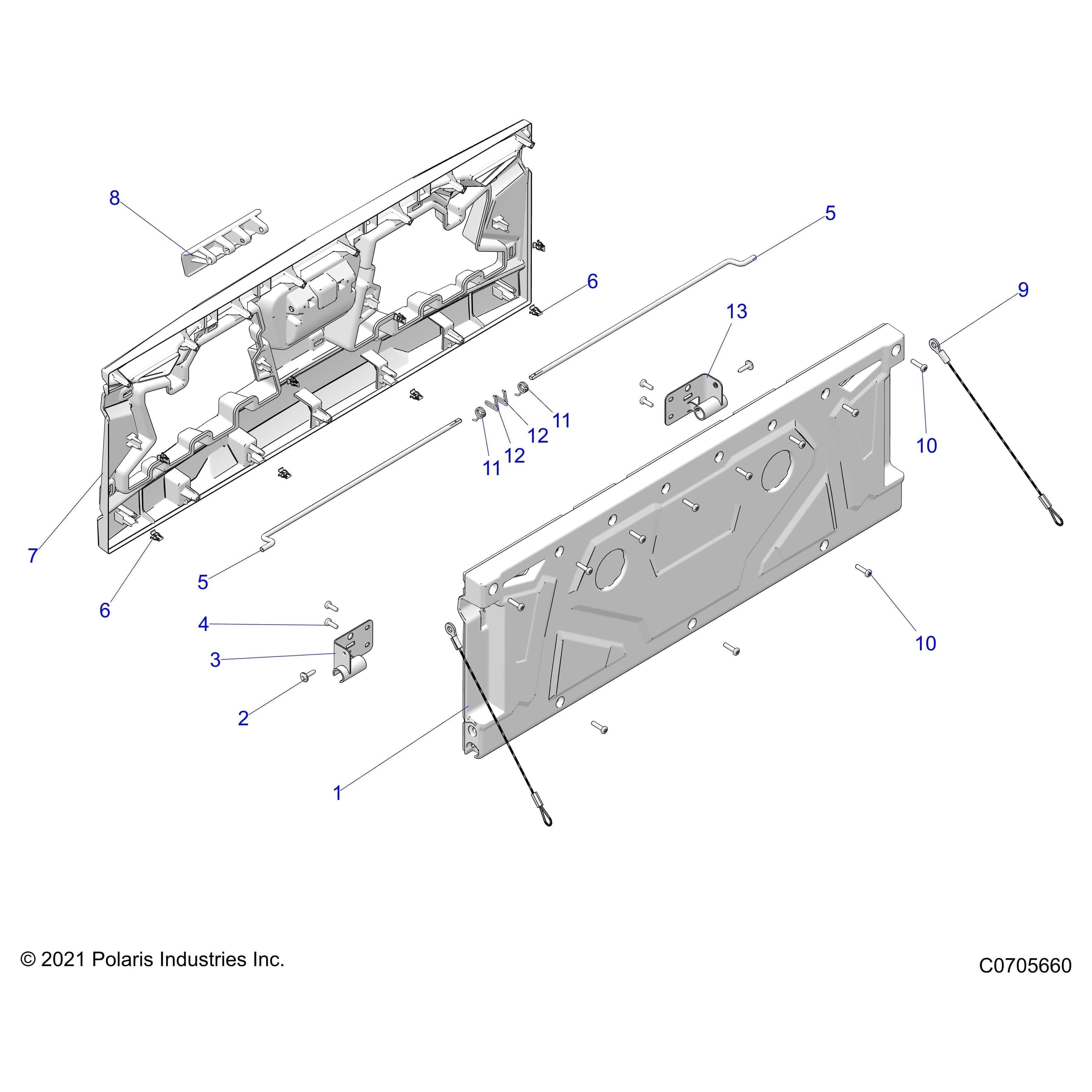 Assembly-Pnl,Tailg,Otr,Clip,Blk by Polaris 2636459-070 Offroad_OEM Hardware