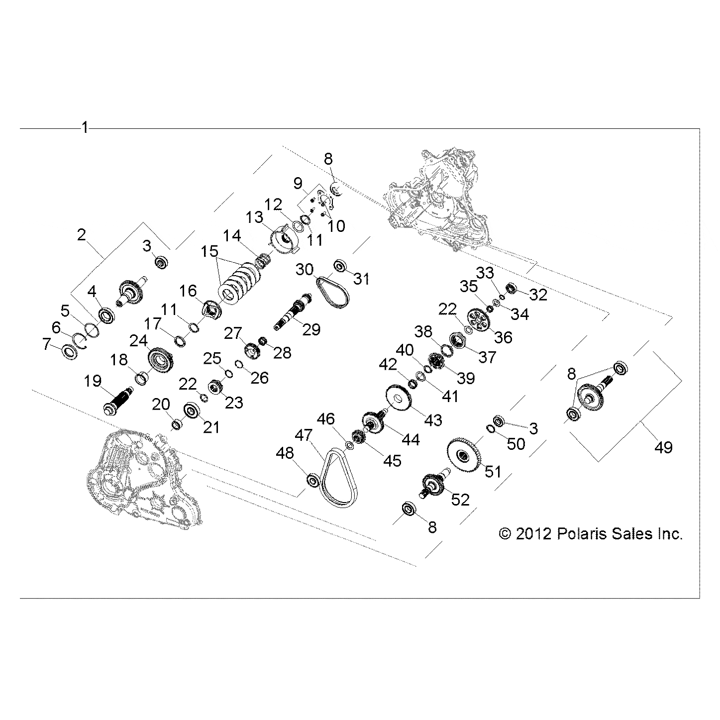 Assembly-Prim.Shaft,47 T.(411619/0) by Polaris 2204333 Offroad_OEM Hardware