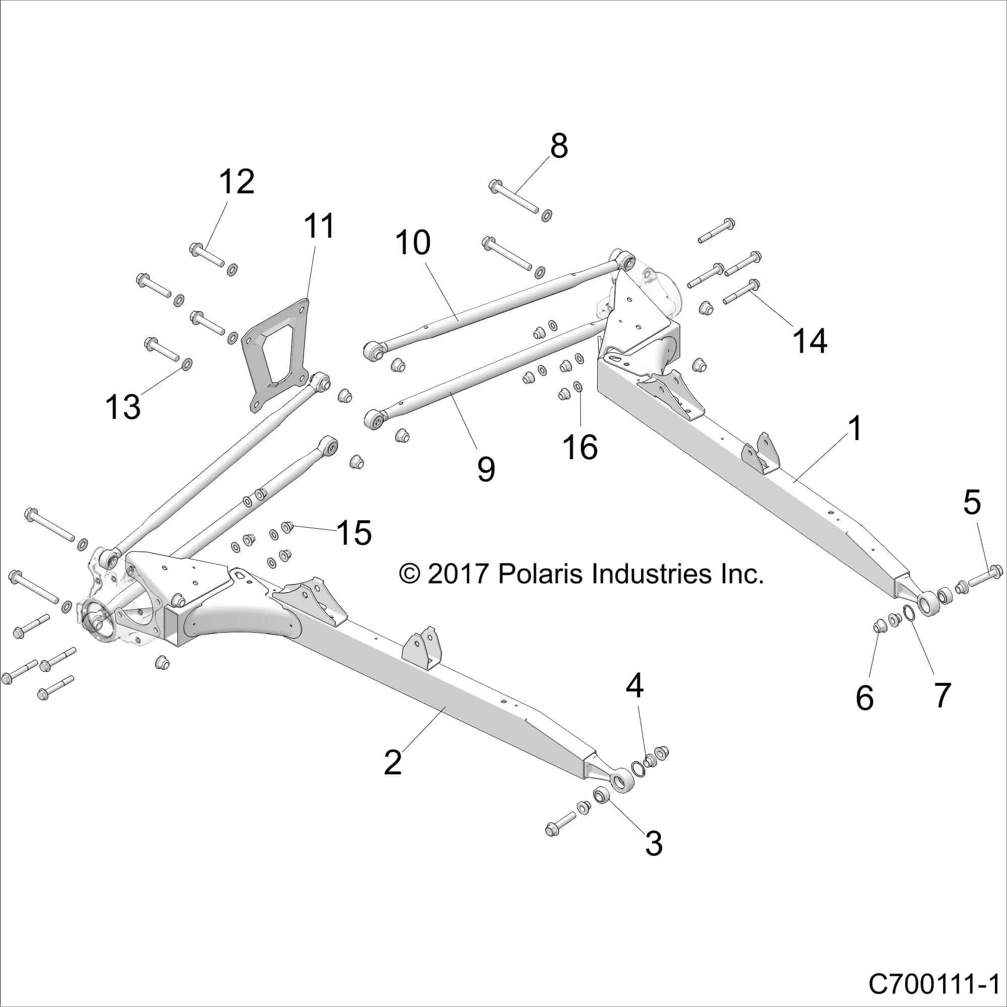 Assembly-Radius Rod,Btm,St Gry Nm by Polaris 1544029-804 Offroad_OEM Hardware