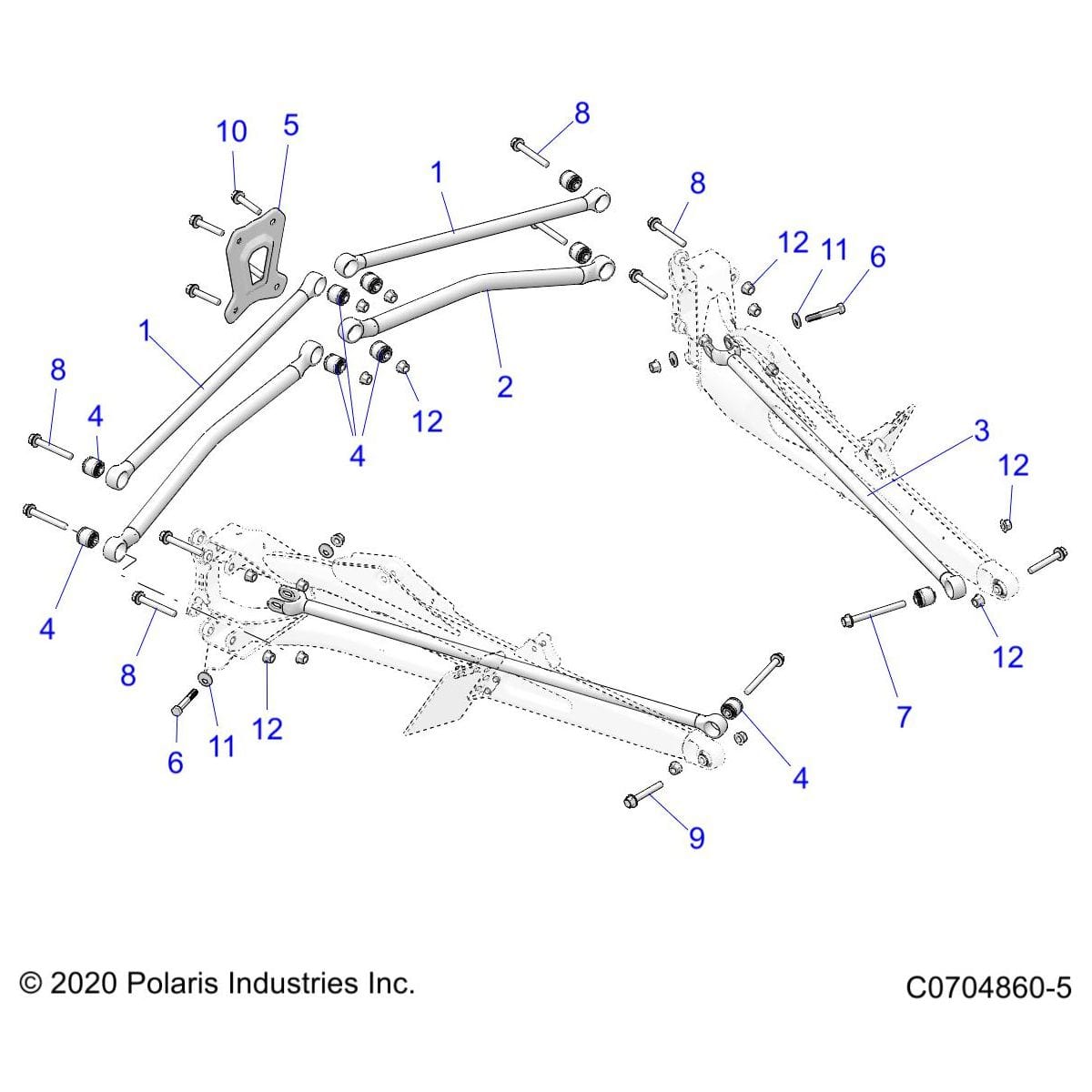 Assembly-Radius Rod,M Ttnm Met Sm by Polaris 1544143-705 Offroad_OEM Hardware