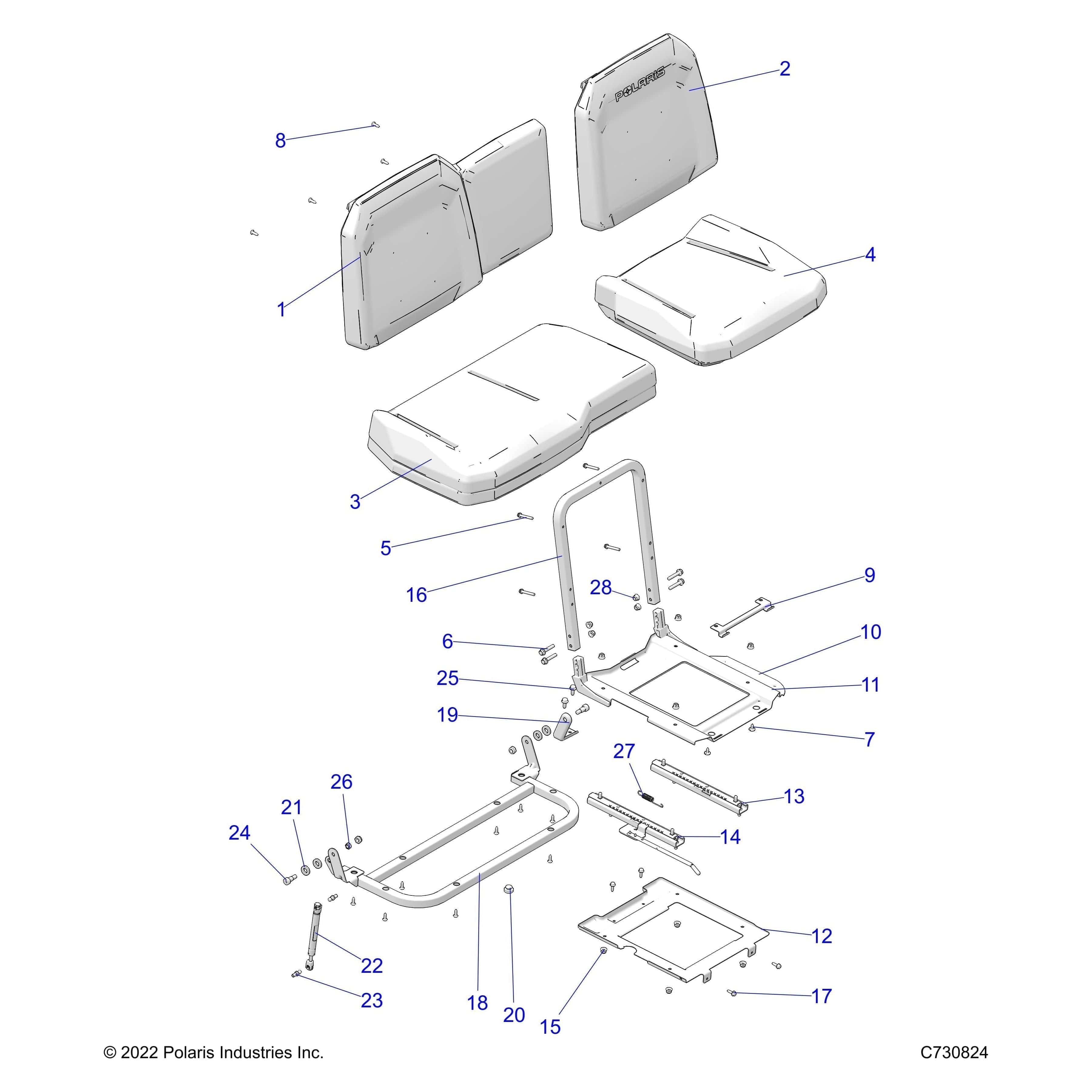 Assembly-Seat,Back,40,Blk/Ppc by Polaris 2692594 Offroad_OEM Hardware