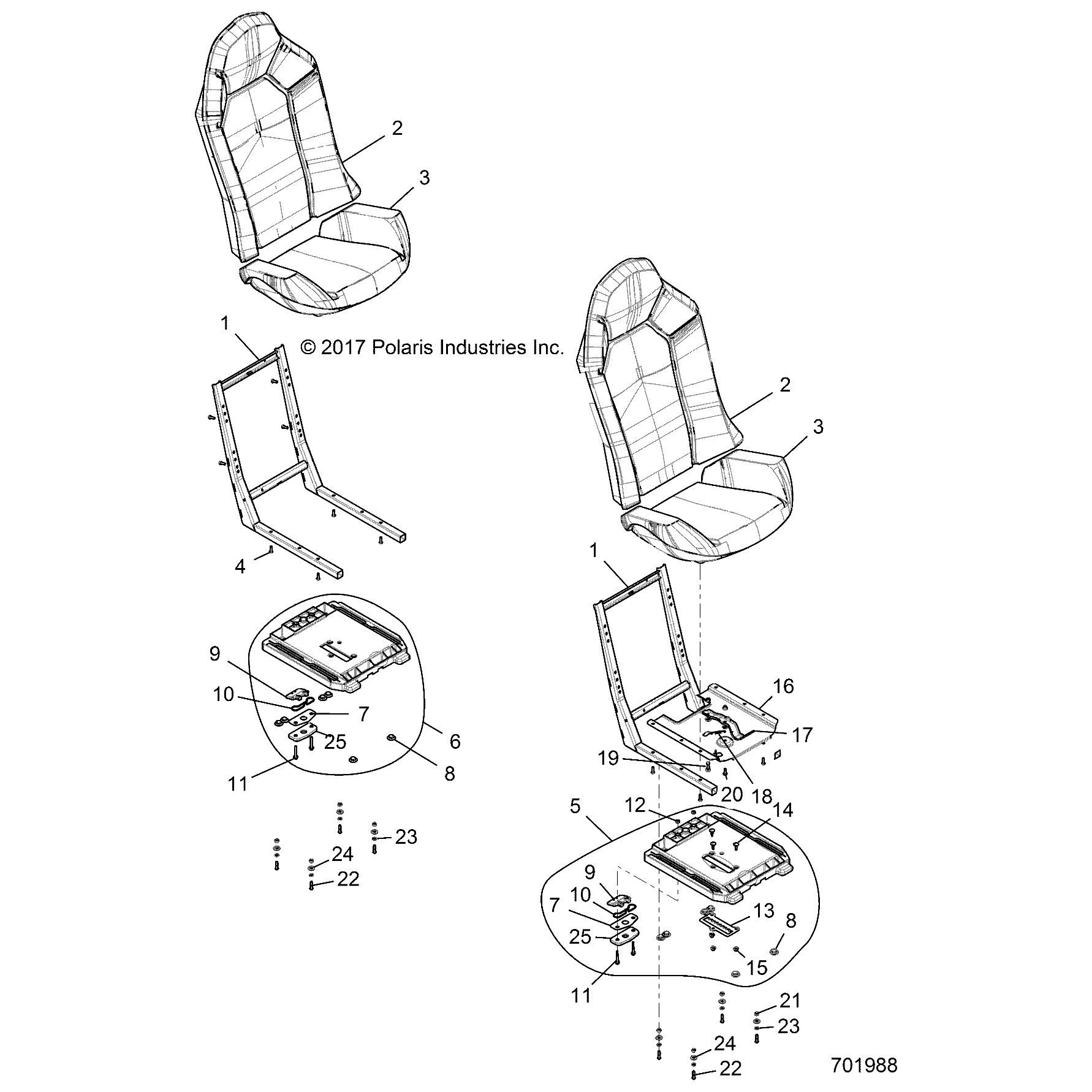 Assembly-Seat Btm,Black/Slvr Wh St by Polaris 2689752 Offroad_OEM Hardware