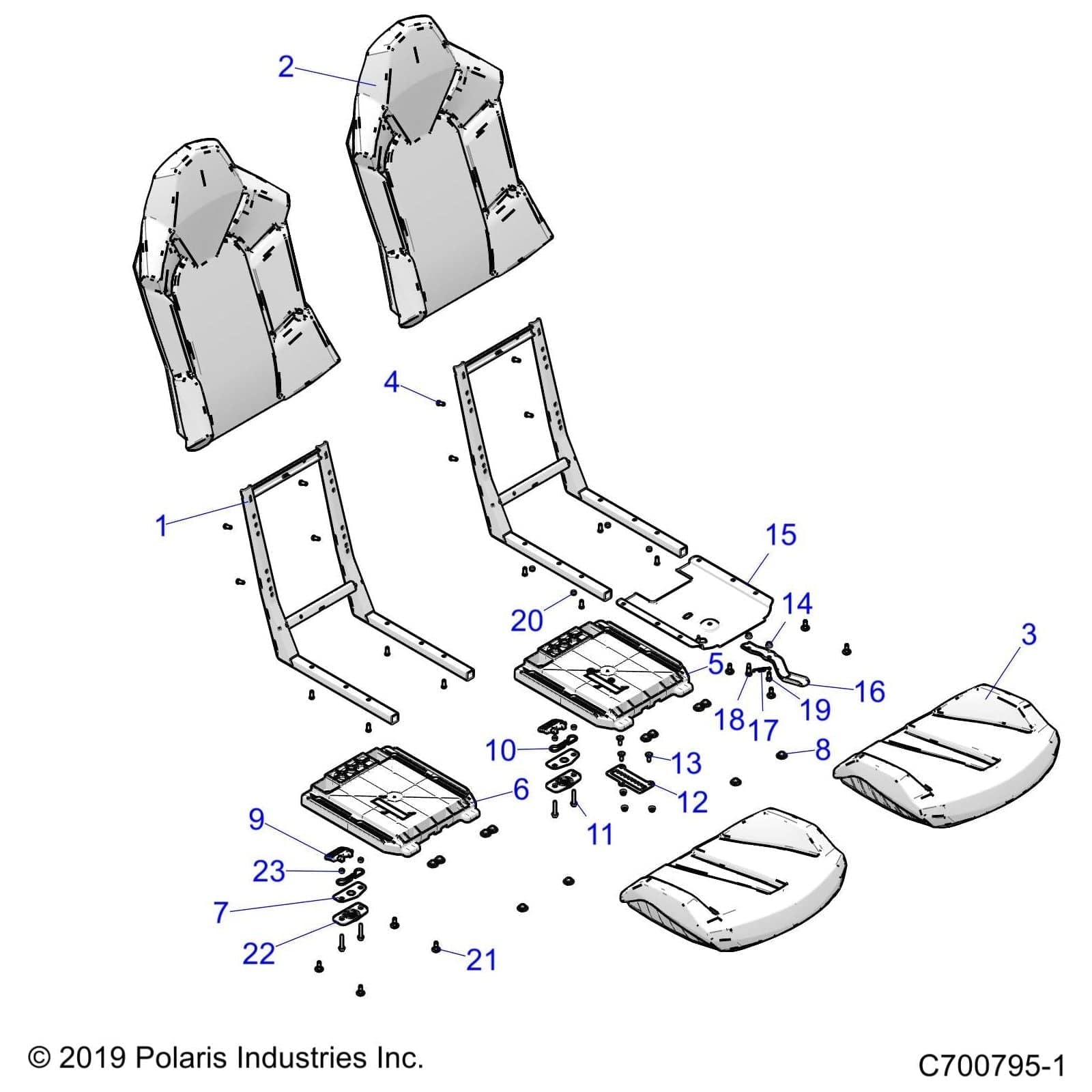 Assembly-Seat Btm,Black/White Wh St by Polaris 2689756 Offroad_OEM Hardware
