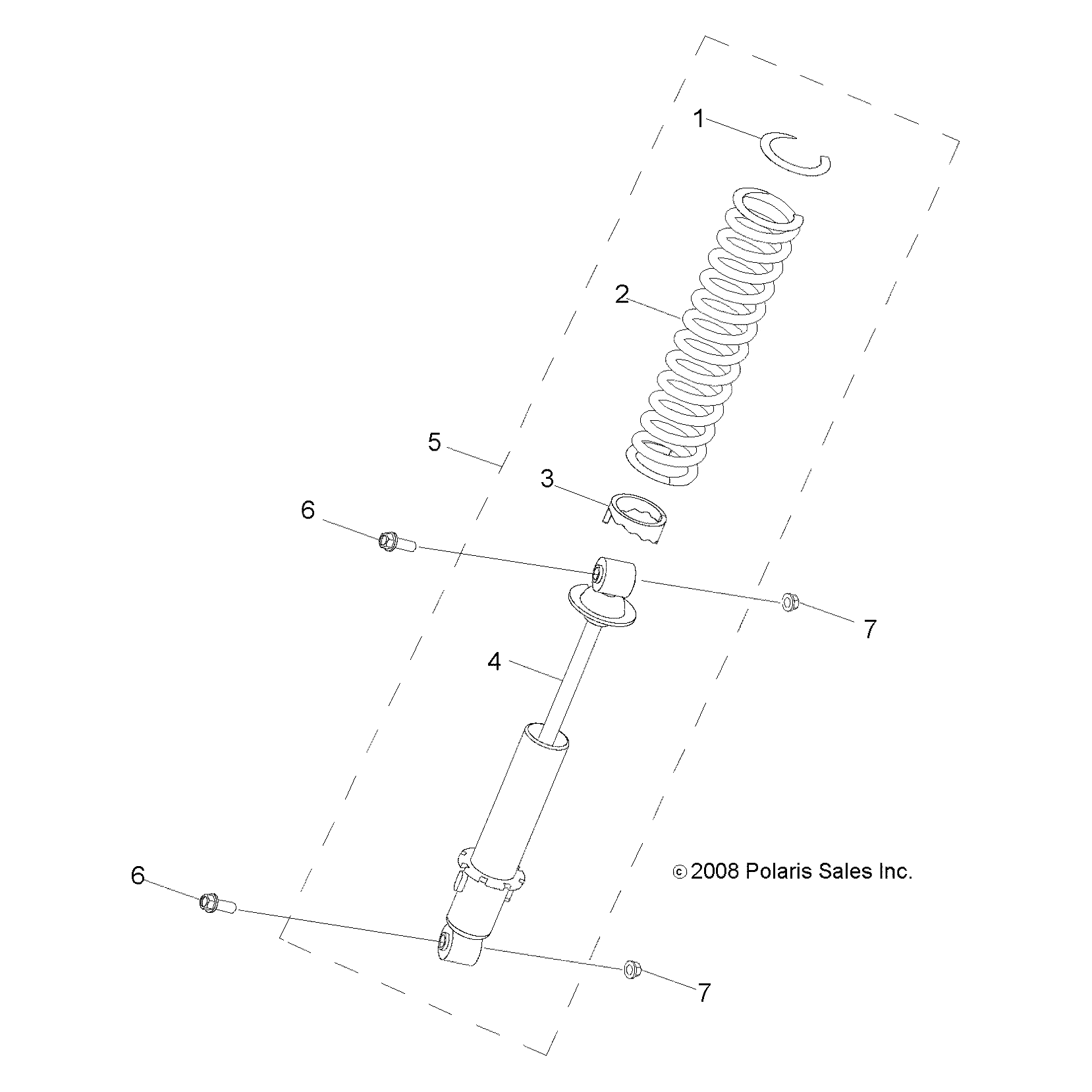 Assembly-Shock,Front,White by Polaris 0454344-133 Offroad_OEM Hardware