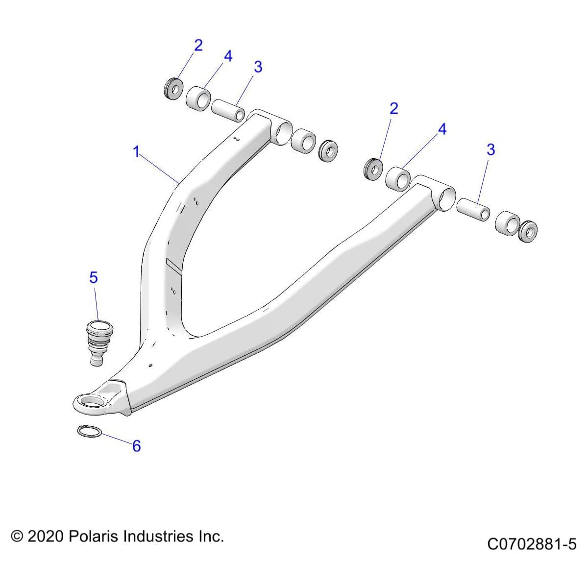 Assembly-Uca Lh,Mt Ttnm Met Sm by Polaris 1544395-705 Offroad_OEM Hardware