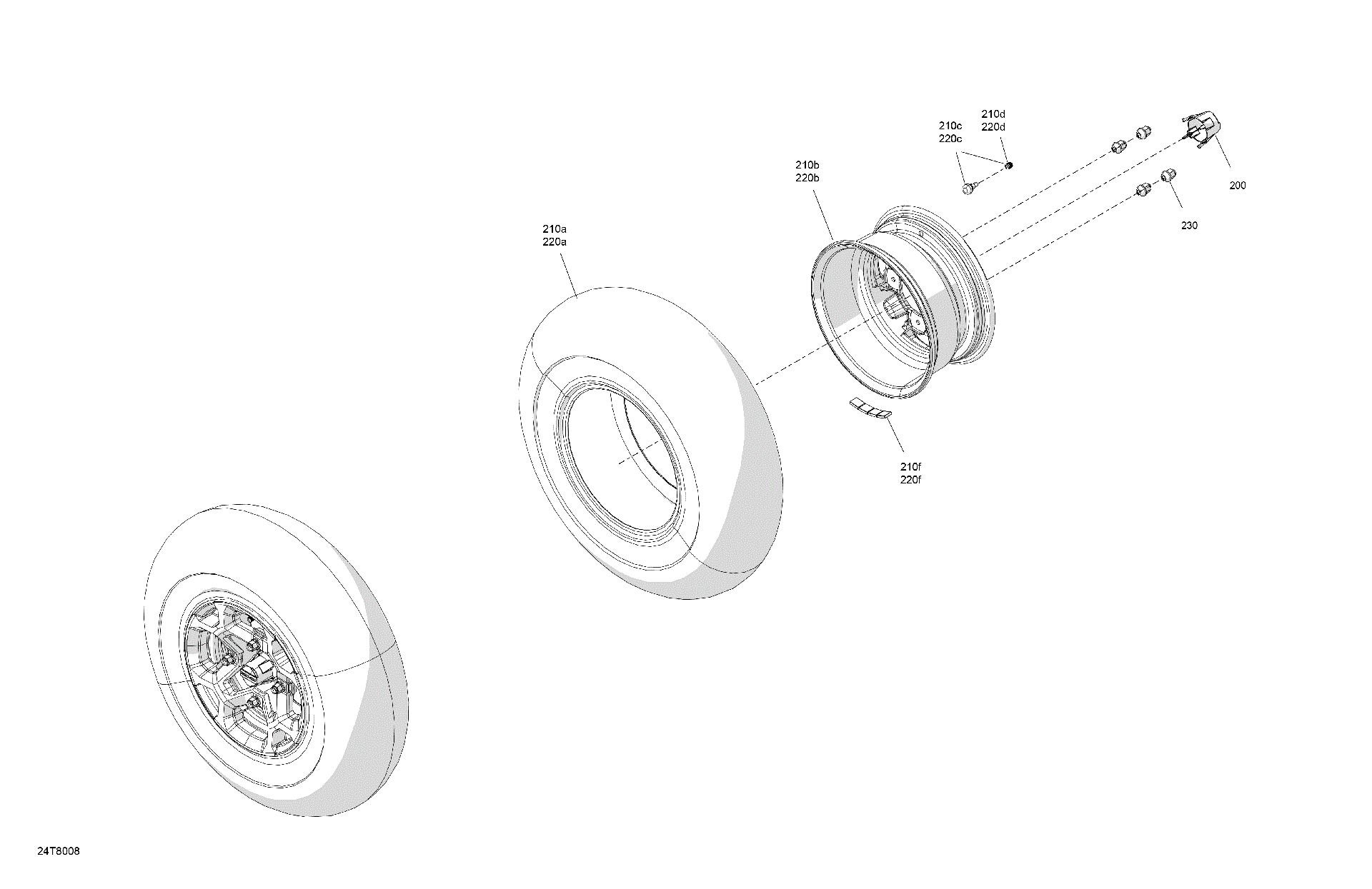 An Image of a Genuine Can-Am Parts Schematic Diagram showing the schematic - DRIVE - FRONT WHEELS