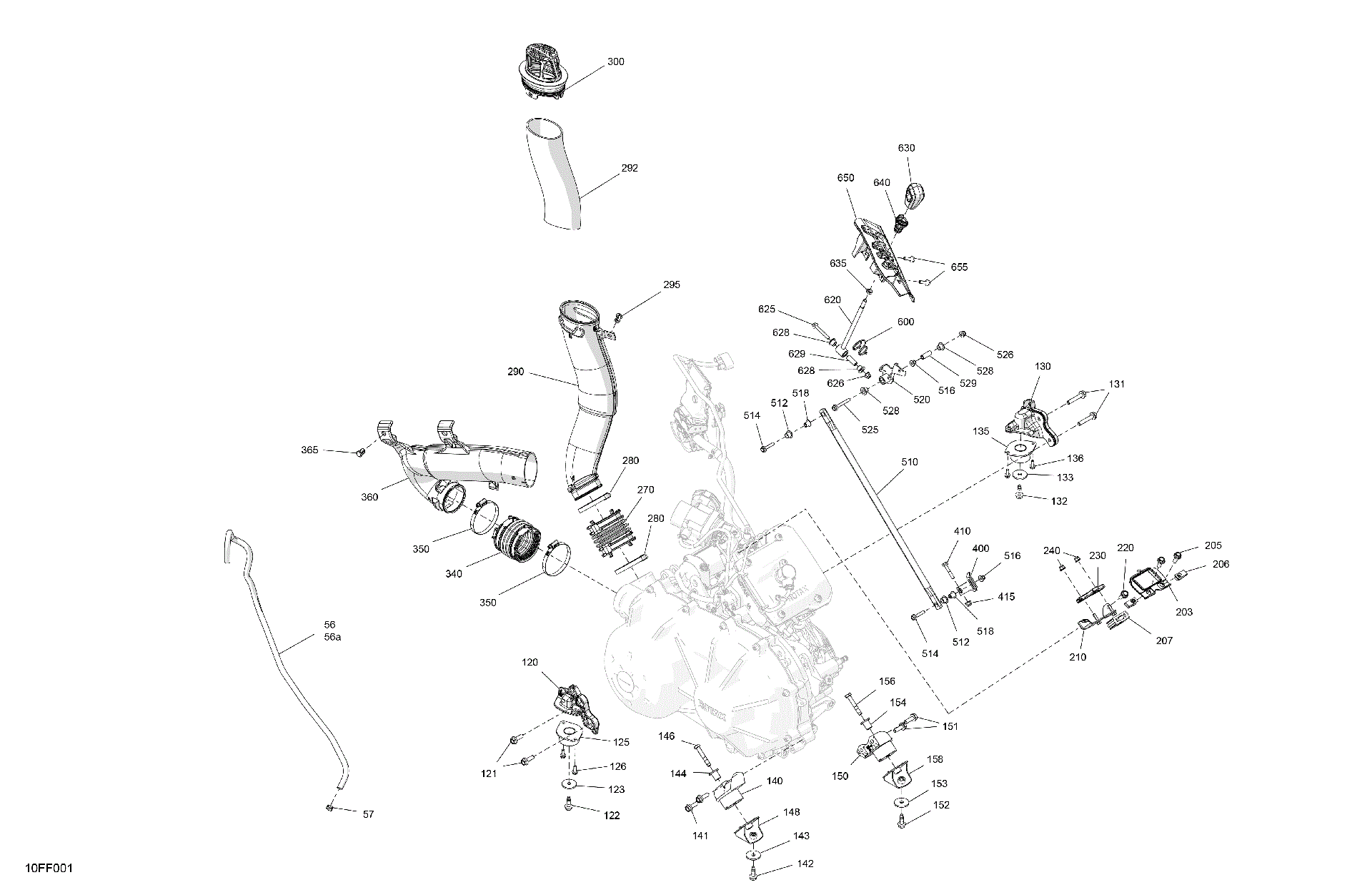 An Image of a Genuine Can-Am Parts Schematic Diagram showing the schematic - ENGINE - SYSTEM