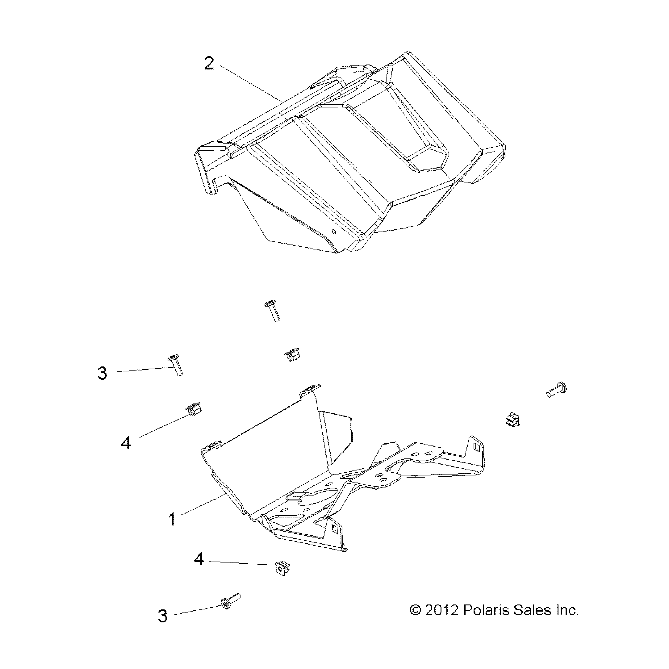 An Image of a Genuine Polaris Parts Schematic Diagram showing the schematic - BODY: GAUGE POD - 2018 POLARIS SCRAMBLER XP 1000