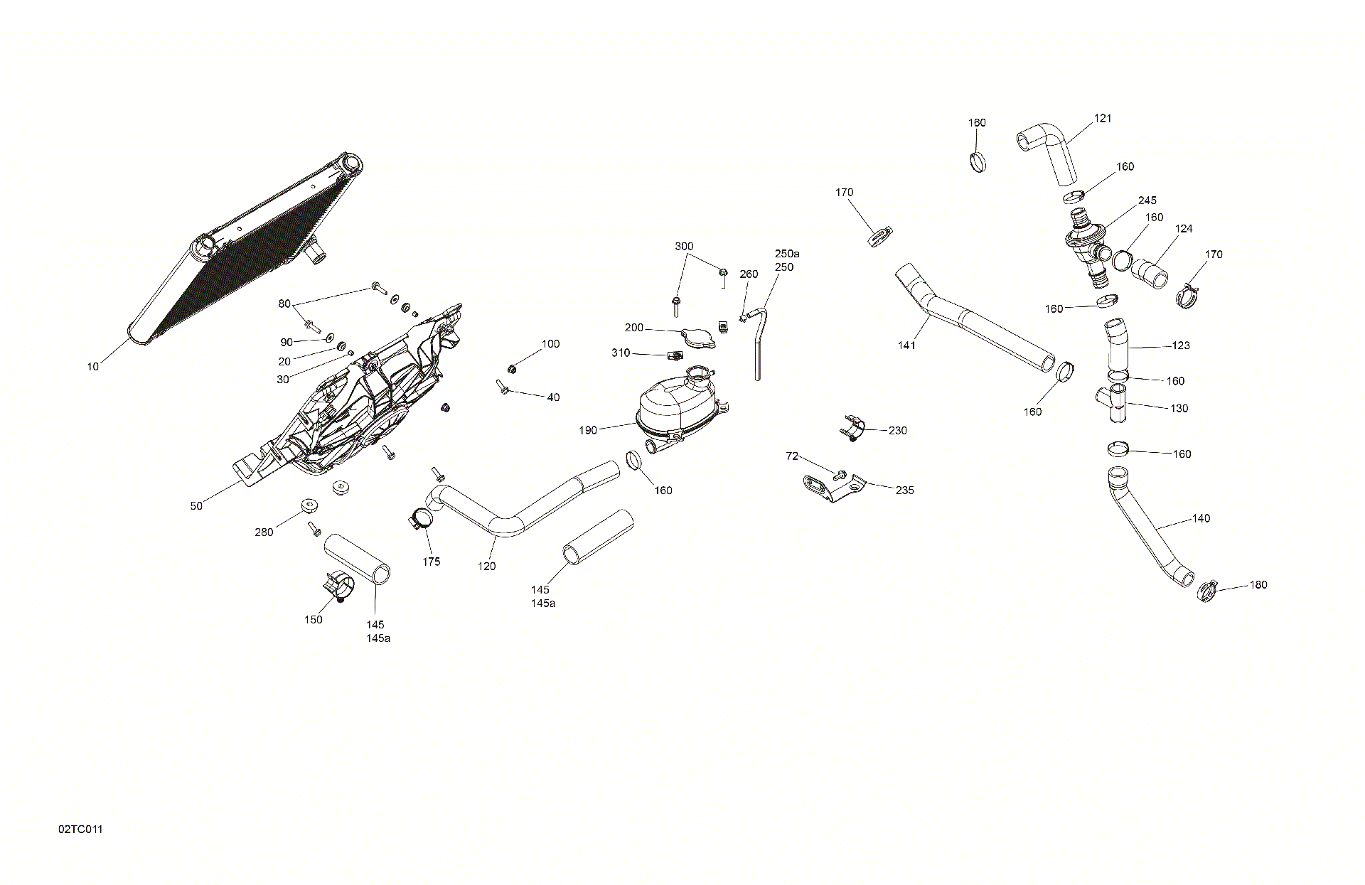An Image of a Genuine Can-Am Parts Schematic Diagram showing the schematic - ENGINE - COOLING