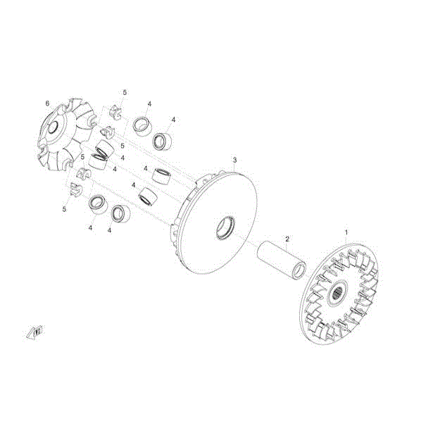 An Image of a Genuine CFMOTO Parts Schematic Diagram showing the schematic - DRIVE PULLEY (FRONT) - 2015 CFMOTO UFORCE 800