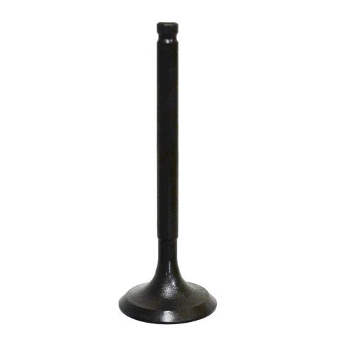 The Kawasaki KFX 90 Intake Valve by Bronco features a black, cylindrical stem and flat, rounded base, standing upright against a white background—designed to boost your engine’s performance.