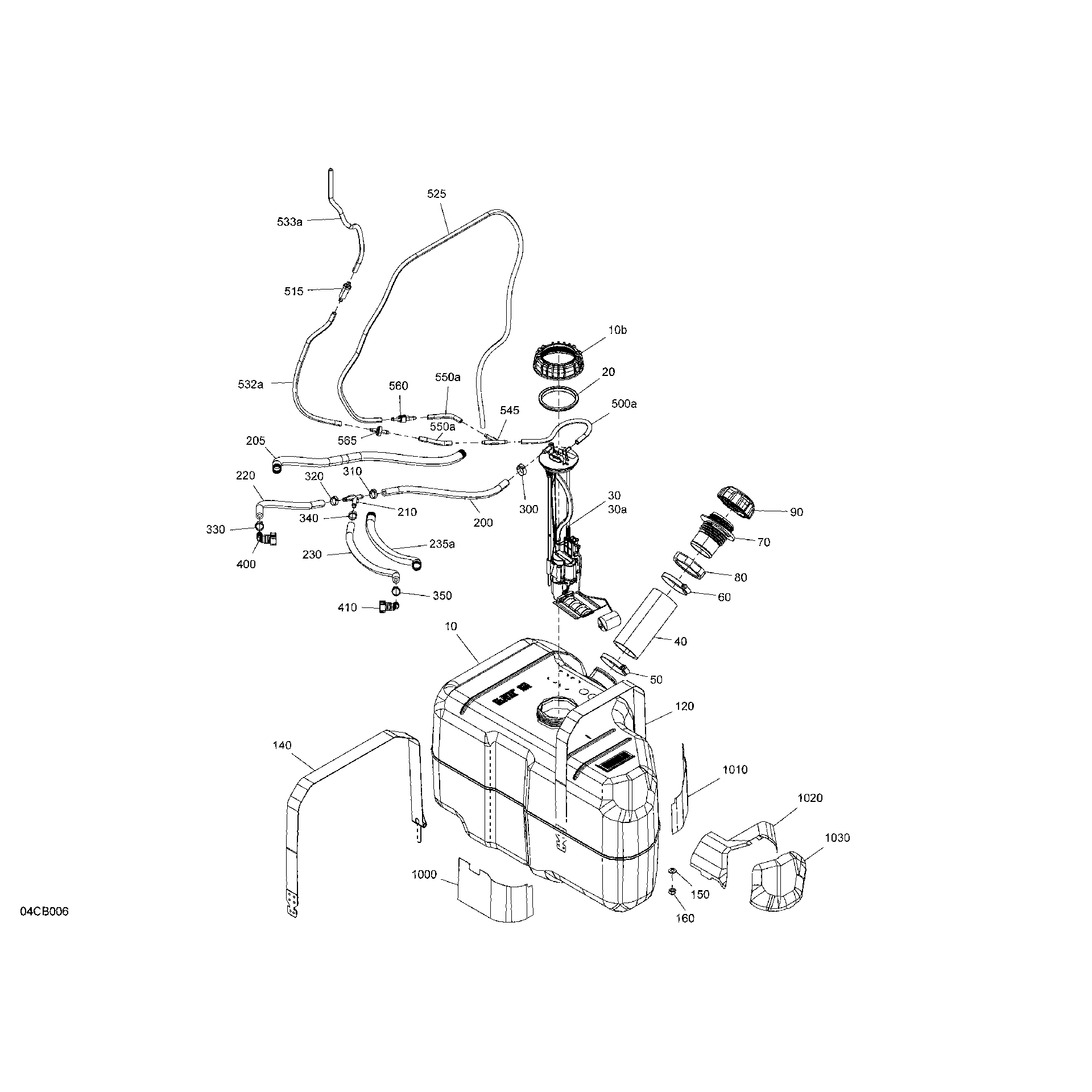An Image of a Genuine Can-Am Parts Schematic Diagram showing the schematic - ENGINE - FUEL