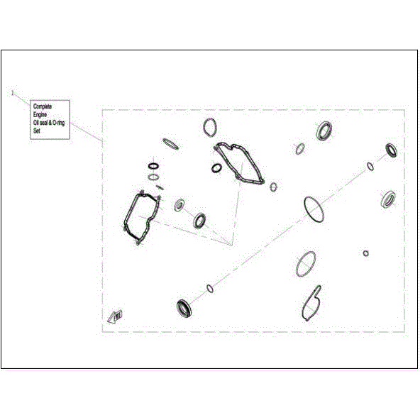 An Image of a Genuine CFMOTO Parts Schematic Diagram showing the schematic - ENGINE OIL SEAL & O-RING SET (WET CLUTCH) - 2022 CFMOTO ZFORCE 800 EX