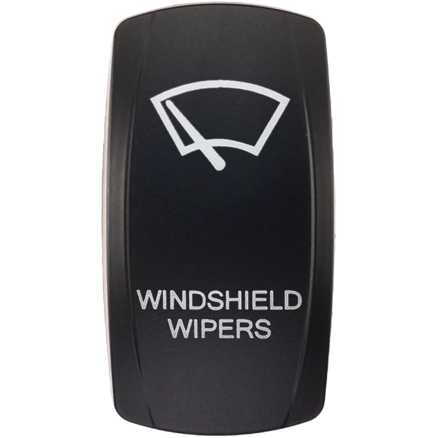 A black Dash Switch Rocker Face Windshield Wiper by XTC Power with a white wiper icon above WINDSHIELD WIPERS in capital letters.