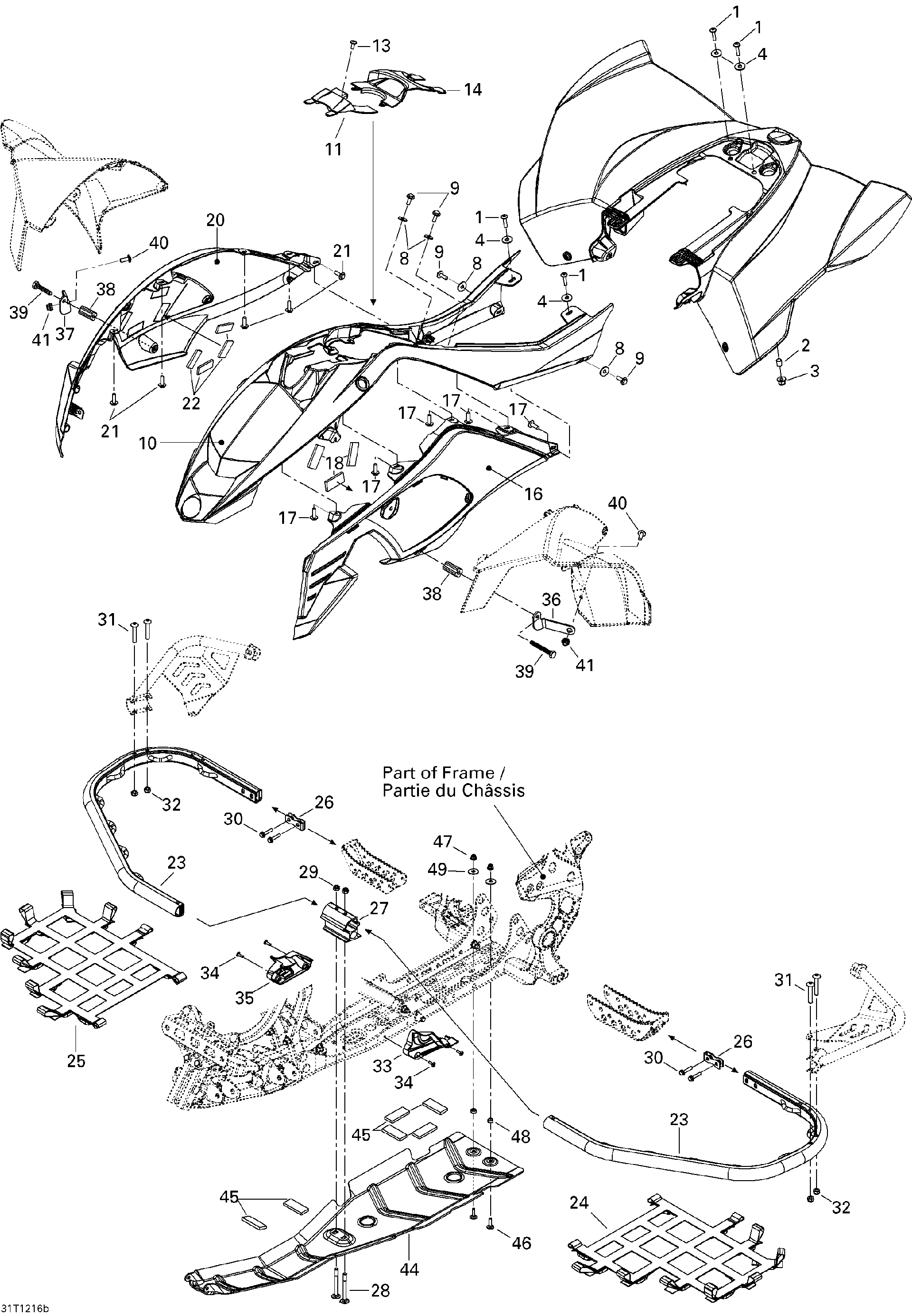 An Image of a Genuine Can-Am Parts Schematic Diagram showing the schematic - BODY AND ACCESSORIES 2