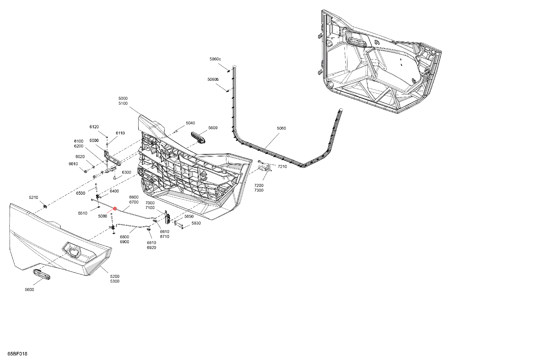 An Image of a Genuine Can-Am Parts Schematic Diagram showing the schematic - ENCLOSURE CAB - DOORS