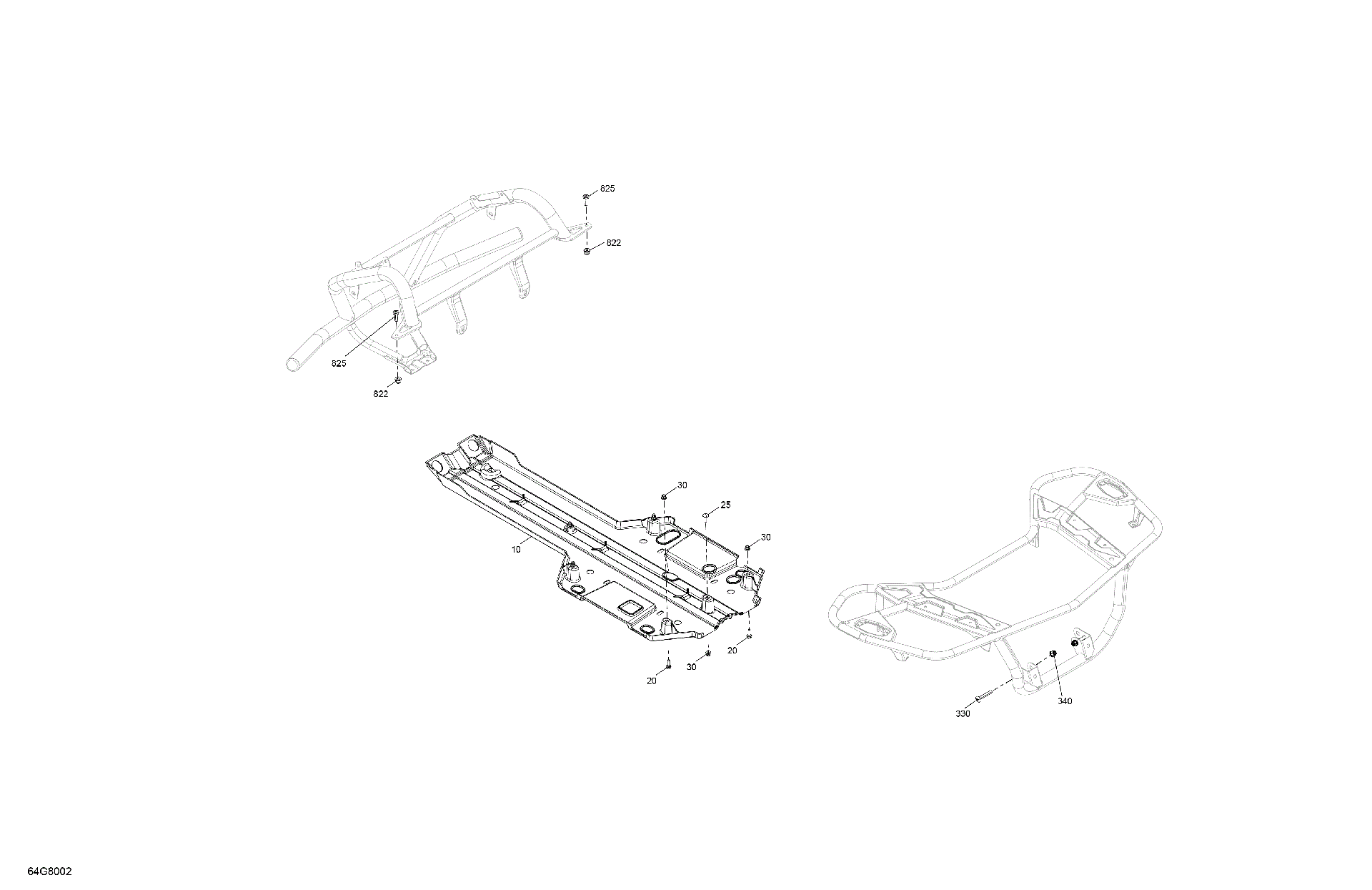 An Image of a Genuine Can-Am Parts Schematic Diagram showing the schematic - BODY - SKID PLATE AND BUMPER