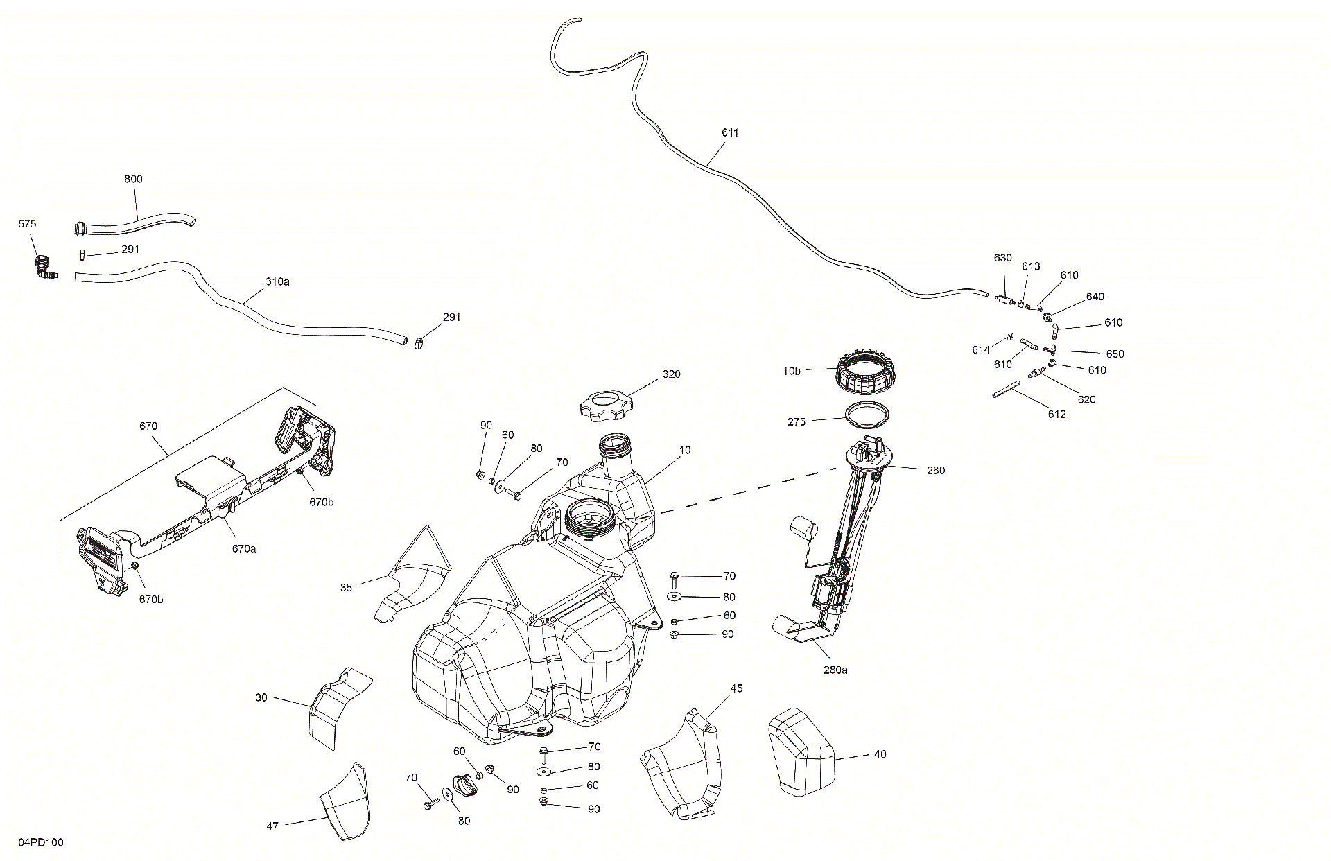 An Image of a Genuine Can-Am Parts Schematic Diagram showing the schematic - ENGINE - FUEL