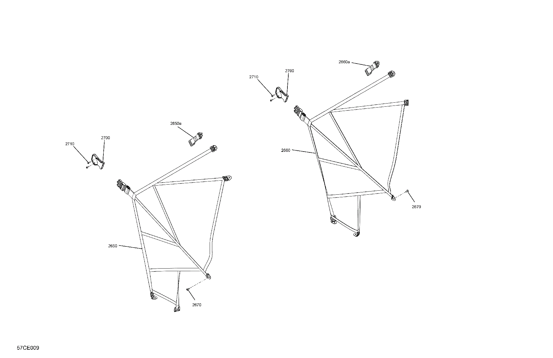 An Image of a Genuine Can-Am Parts Schematic Diagram showing the schematic - CAB INTERIOR - SAFETY NET